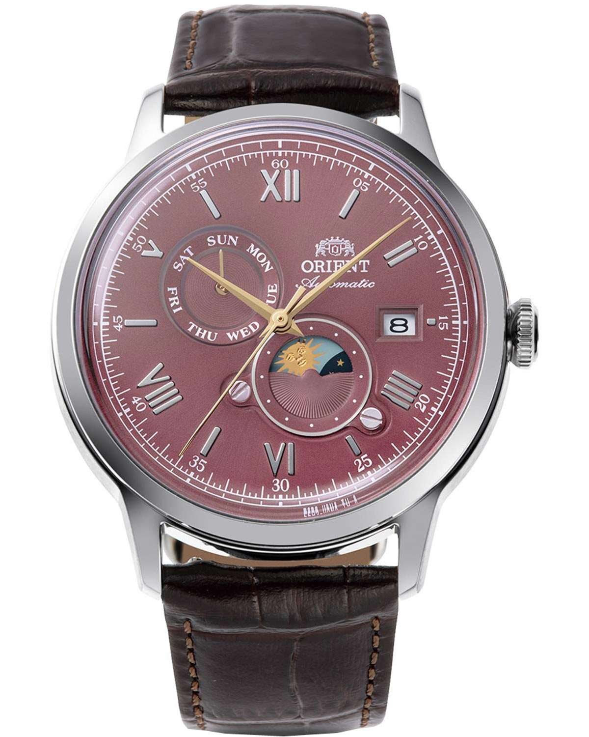 Ρολόι ORIENT Classic Sun and Moon Automatic Brown Leather Strap