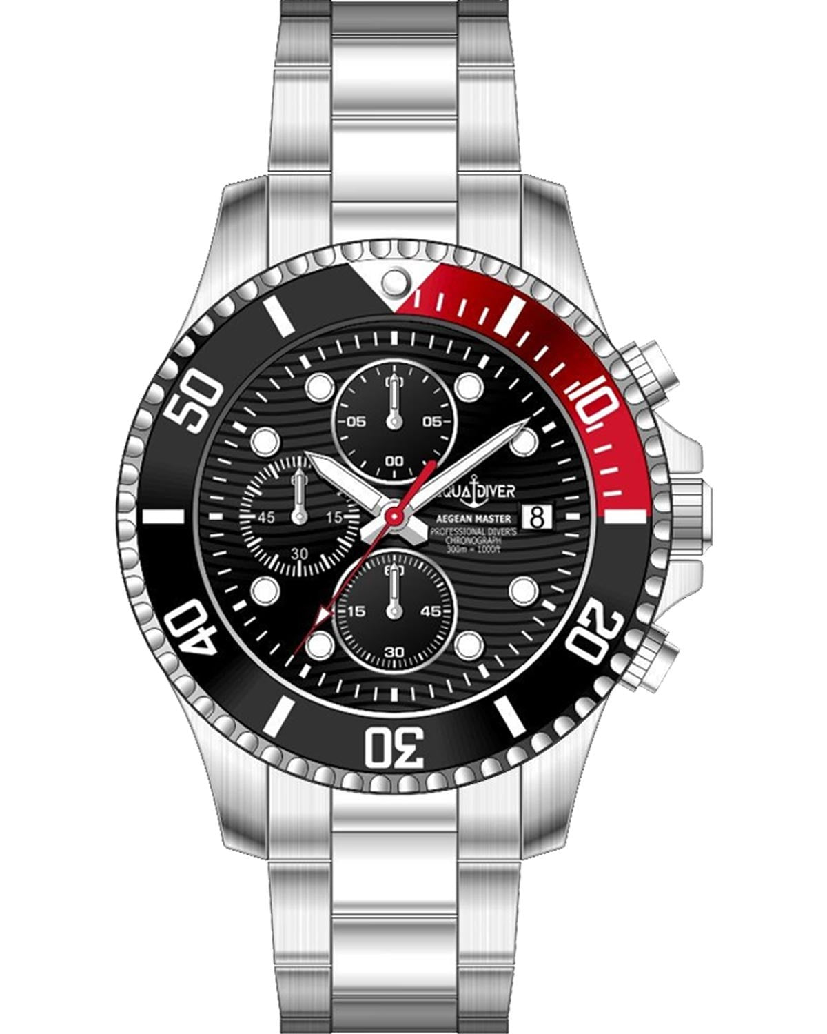 Ρολόι AQUADIVER Aegean Master Chronograph Silver Stainless Steel Bracelet