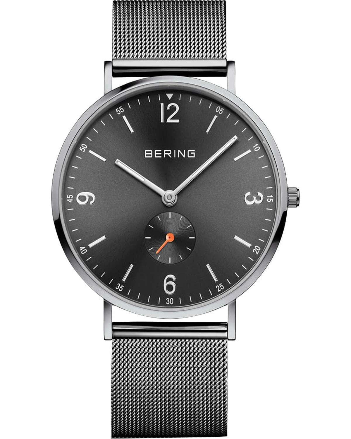 Ανδρικό ρολόι BERING Classic με γκρι μπρασελέ από ανοξείδωτο ατσάλι