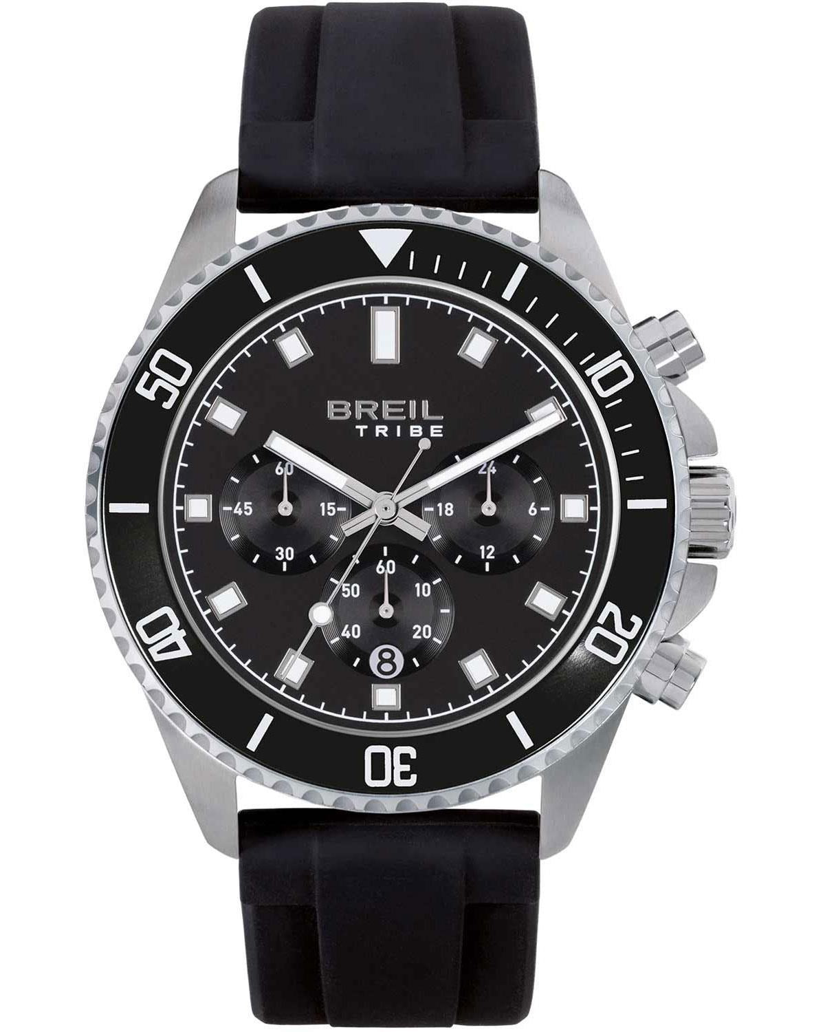 Ρολόι BREIL Tribe Stand Guard Chronograph Black Silicone Strap