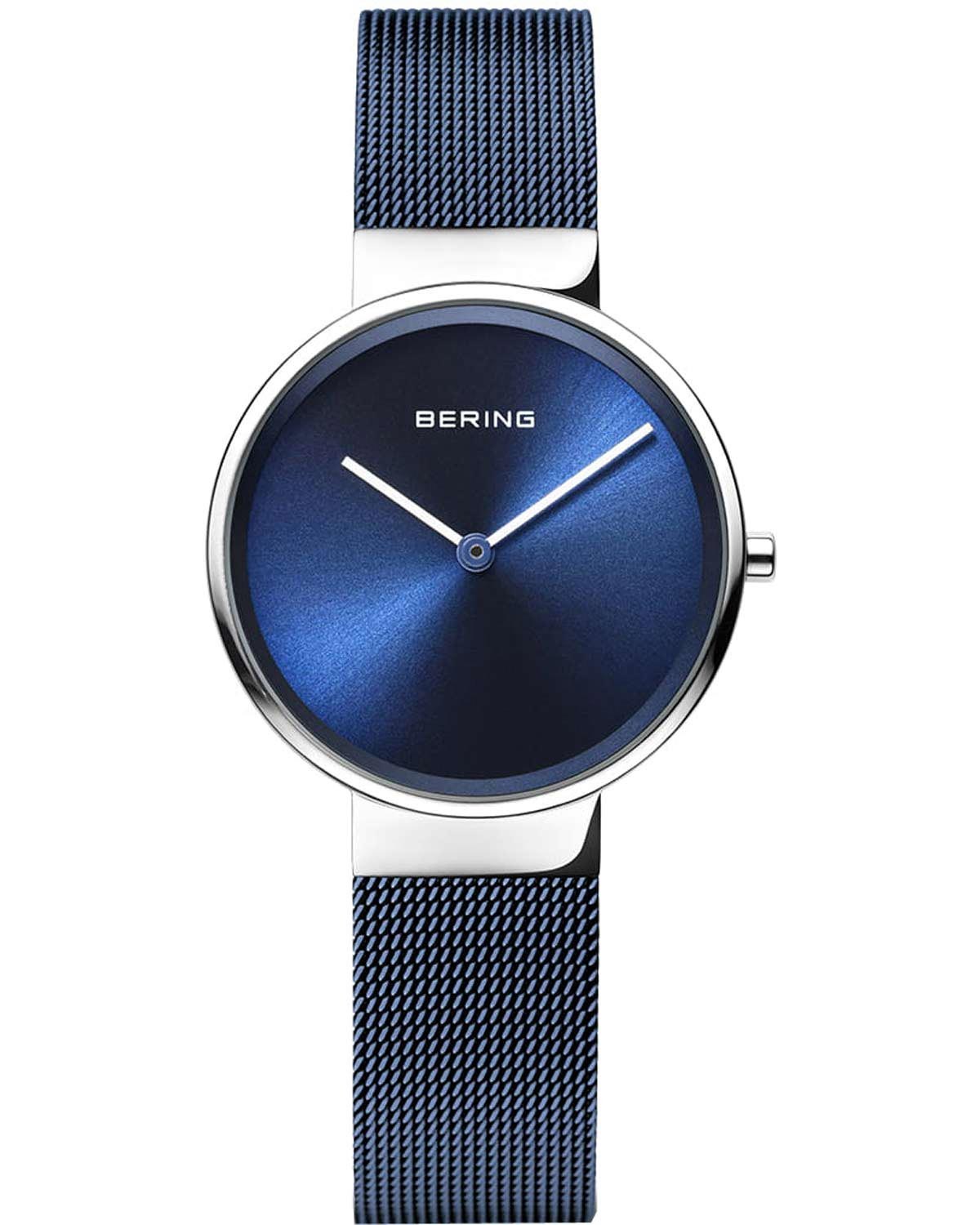 Γυναικείο ρολόι BERING Classic με μπλε μπρασελέ από ανοξείδωτο ατσάλι