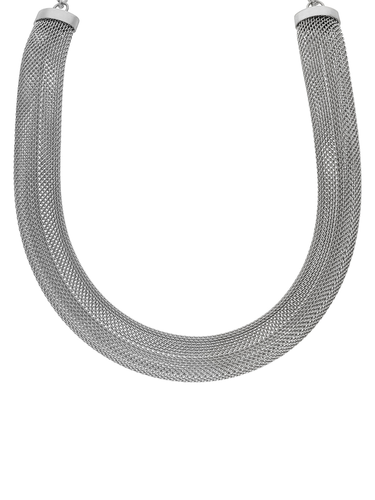 Ατσάλινο Γυναικείο διχτυωτό chocker Marea C02704-AH - Ασημί