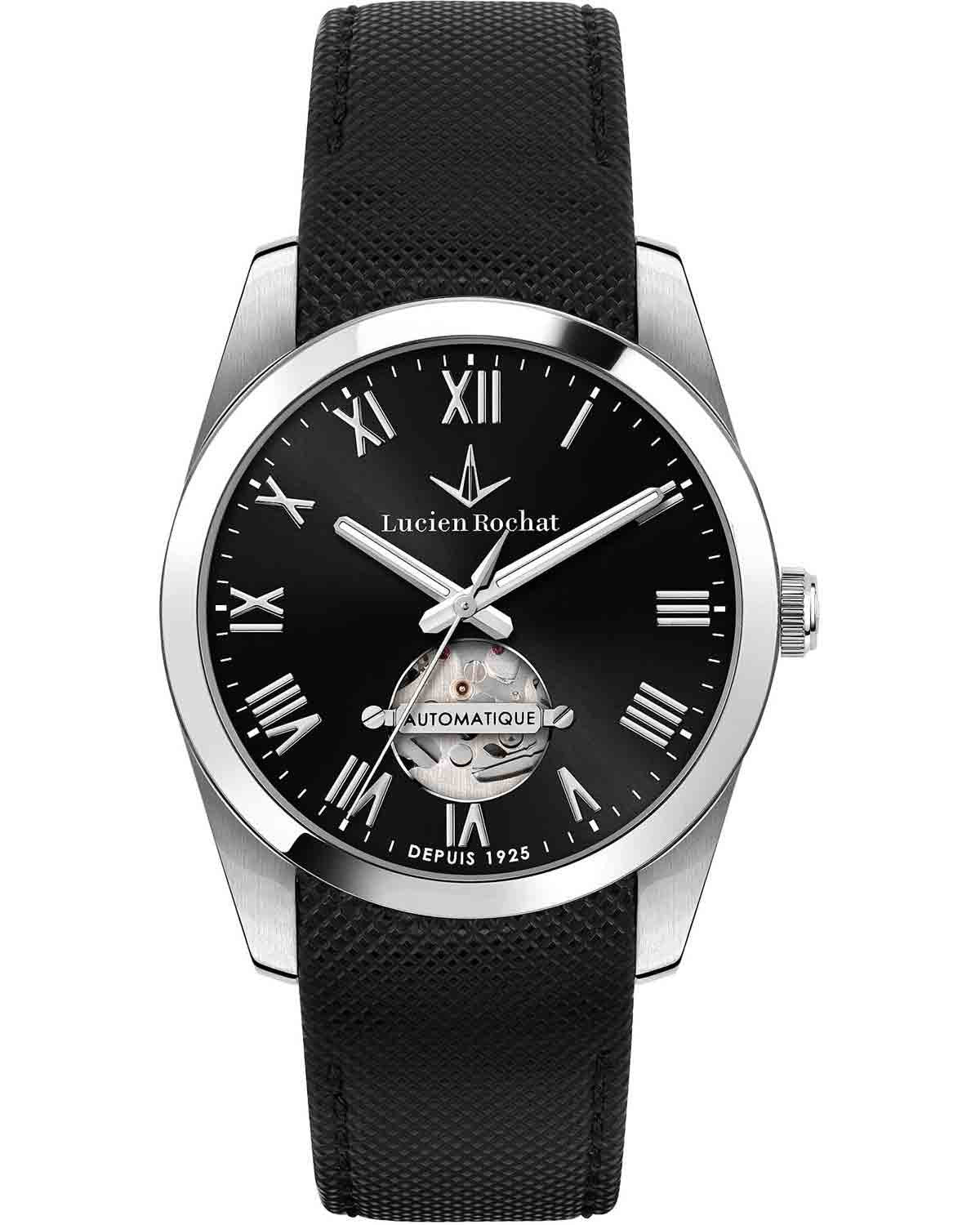 LUCIEN ROCHAT Leman Automatic Black Leather Strap