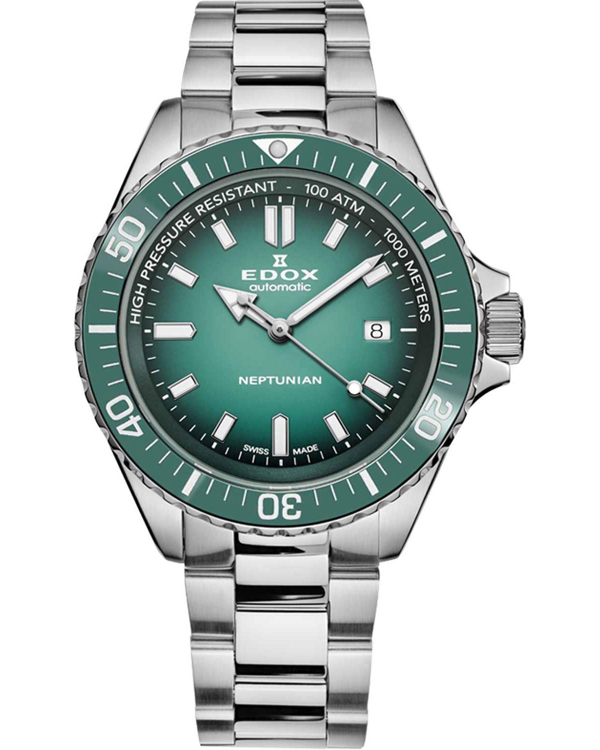 Ρολόι EDOX Neptunian Automatic Silver Stainless Steel Bracelet