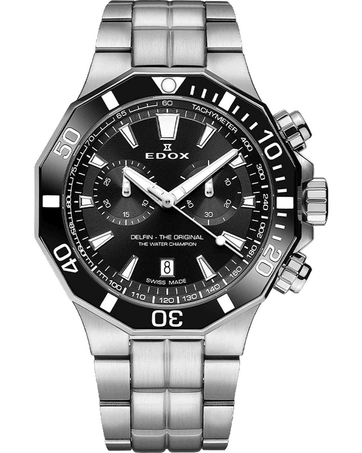 Ρολόι EDOX Delfin Chronograph Silver Stainless Steel Bracelet