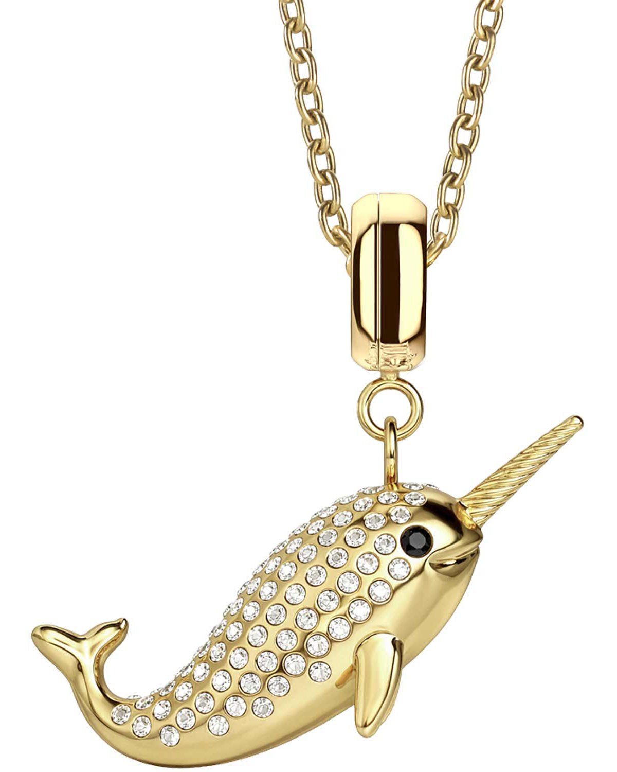 Κολιέ BERING Polar Animals POLAR WHALE SET GOLD από ανοξείδωτο ατσάλι