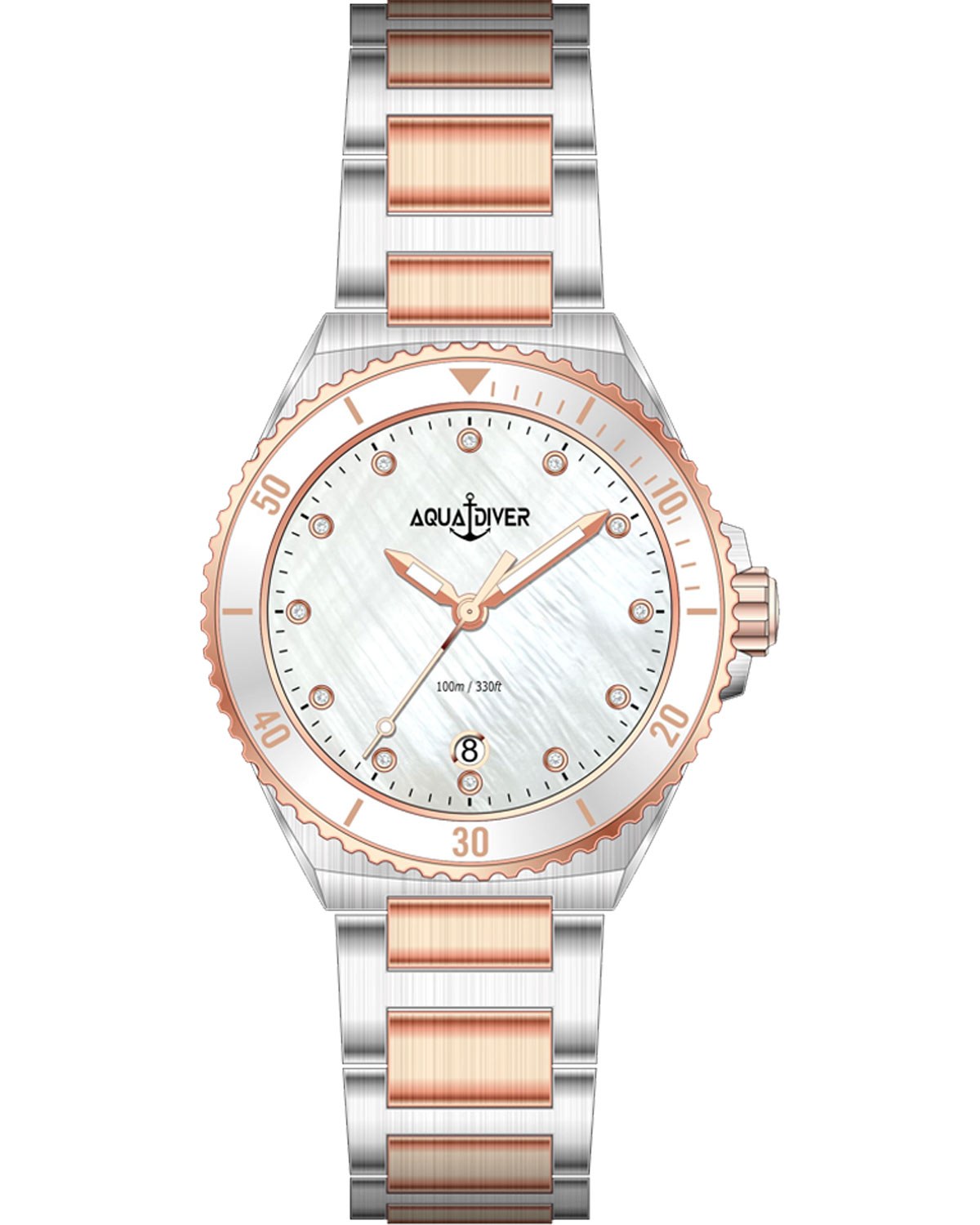 Ρολόι AQUADIVER Oceana Swarovski Two Tone Stainless Steel Bracelet