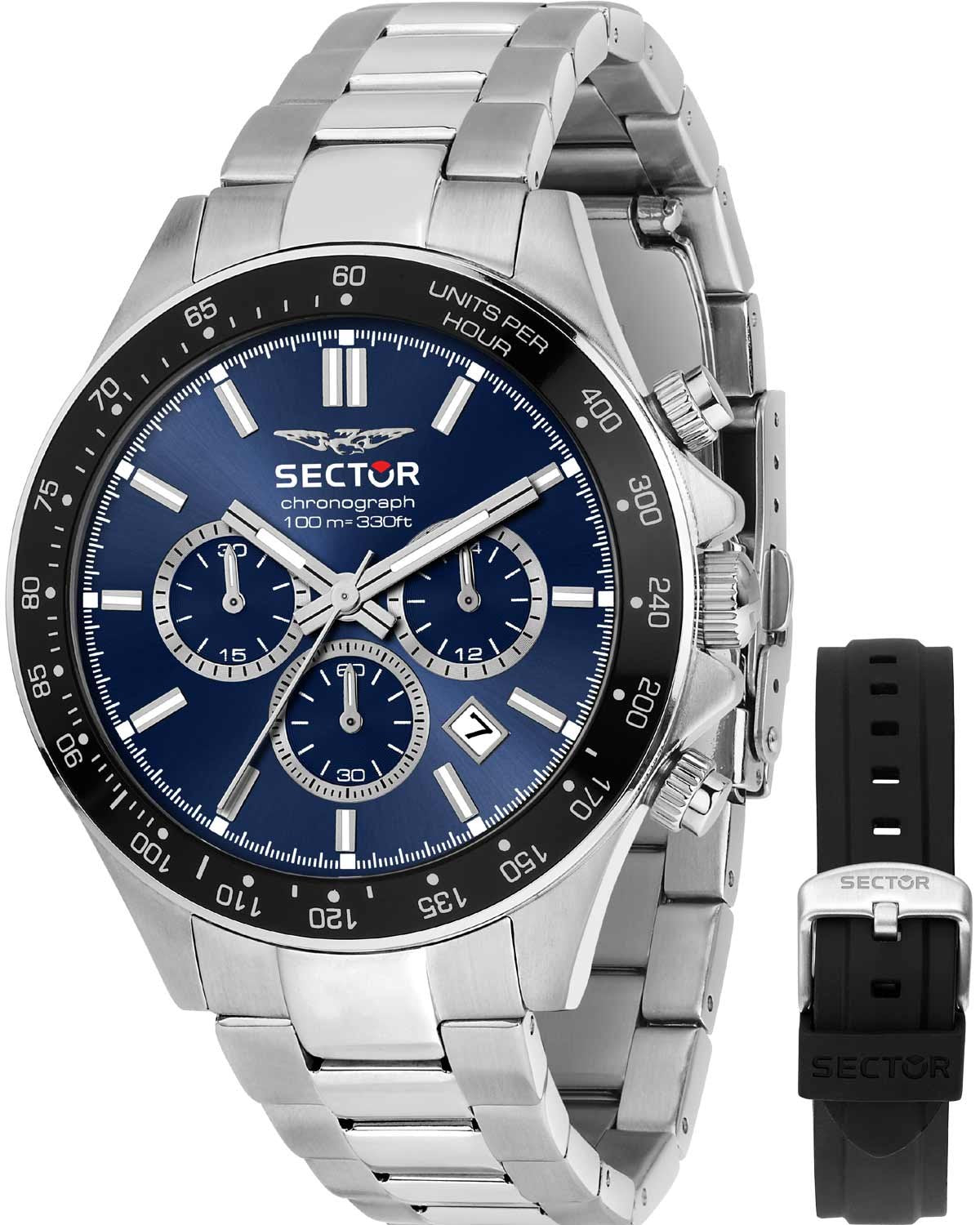 Ρολόι SECTOR 230 Chronograph Silver Stainless Steel Bracelet Gift Set