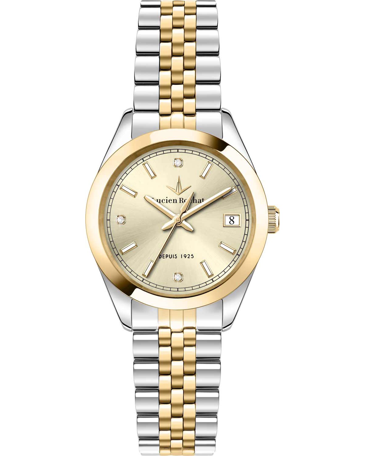 Ρολόι LUCIEN ROCHAT Madame Diamonds Two Tone Stainless Steel Bracelet