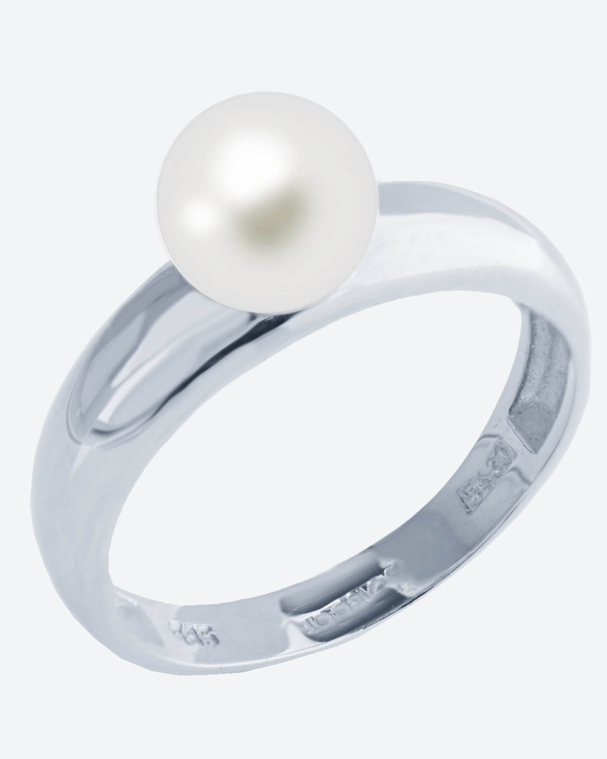 Μονόπετρο δαχτυλίδι SOLEDOR Pearl Sparkle από λευκόχρυσο 14Κ με μαργαριτάρι