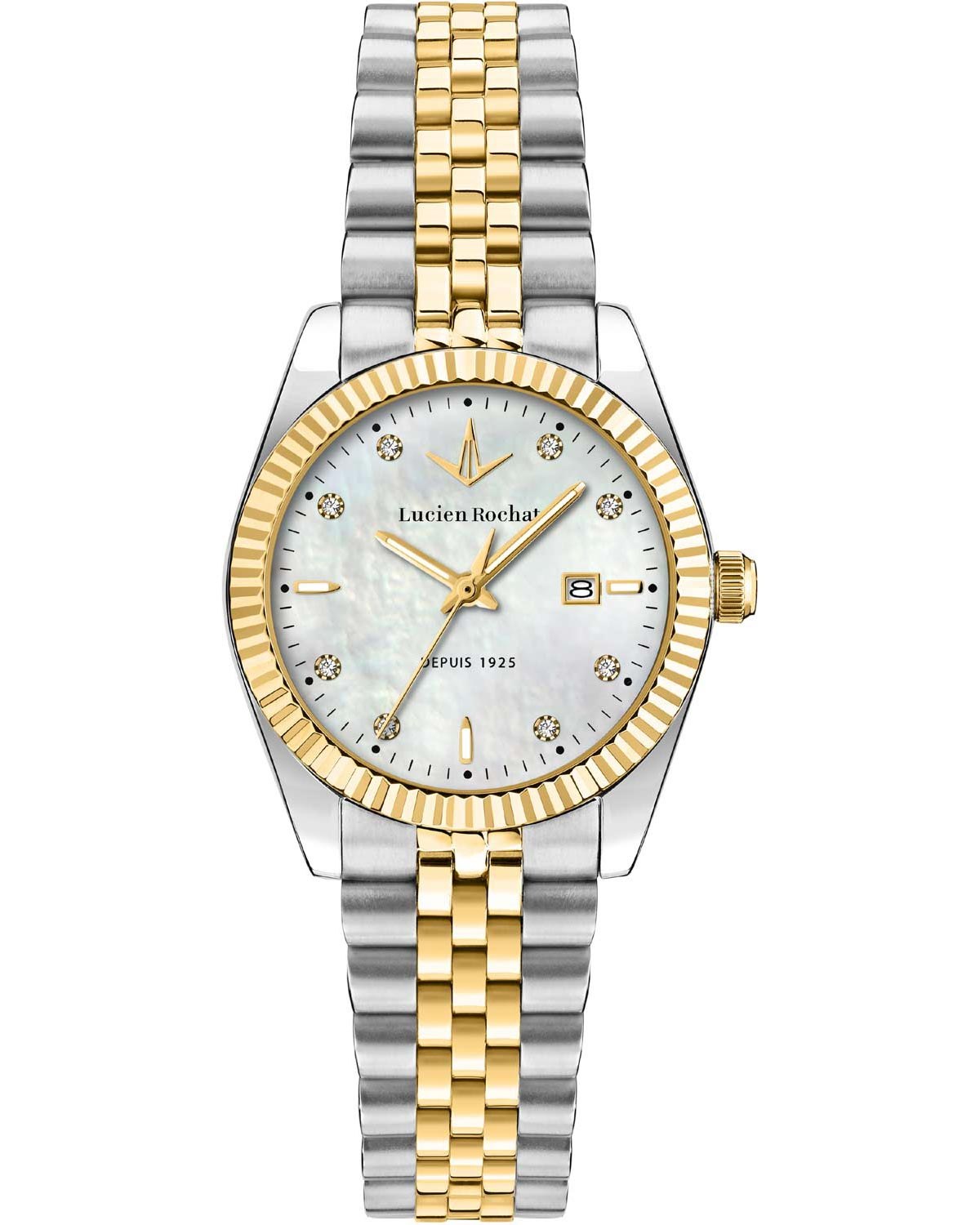Ρολόι LUCIEN ROCHAT Bienne Diamonds Two Tone Stainless Steel Bracelet