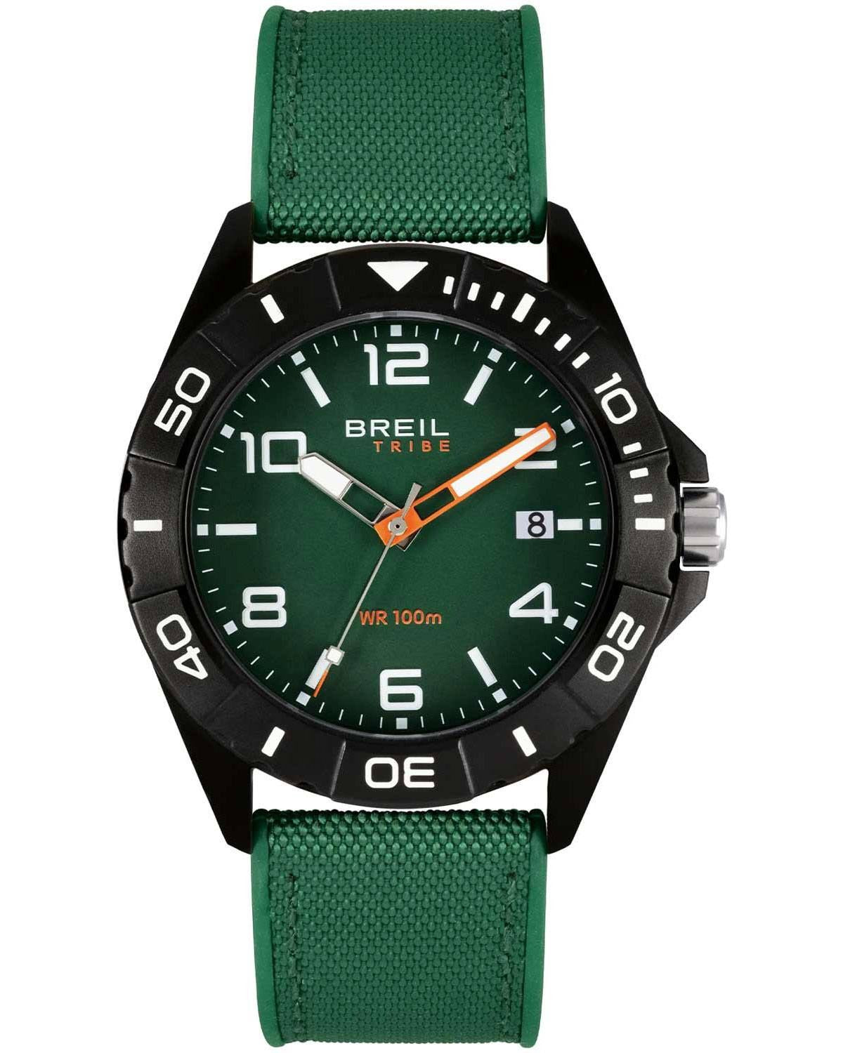 Ρολόι BREIL Tribe Black Horizon Green Combined Materials Strap