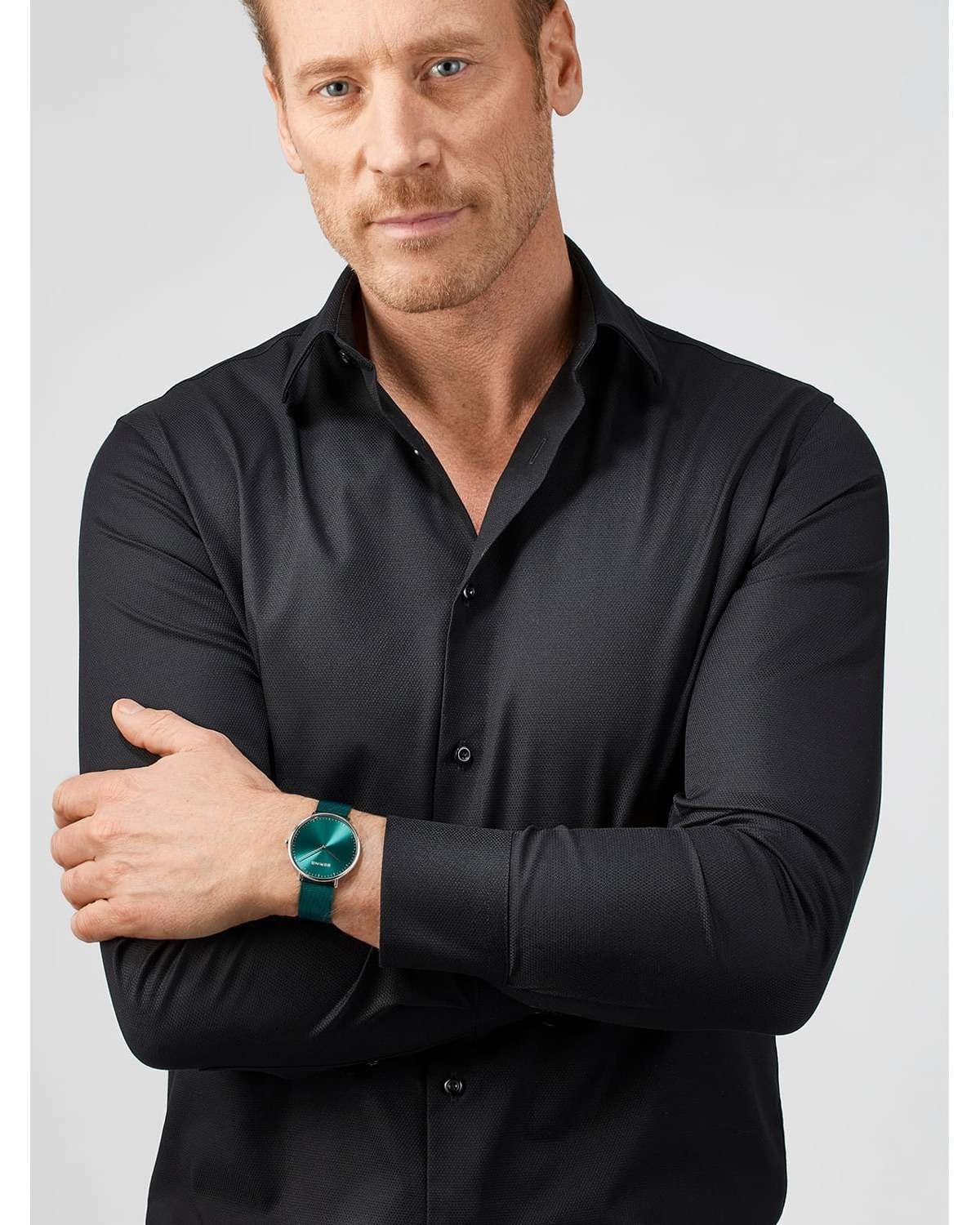 BERING Ultra Slim Green Stainless Steel Bracelet