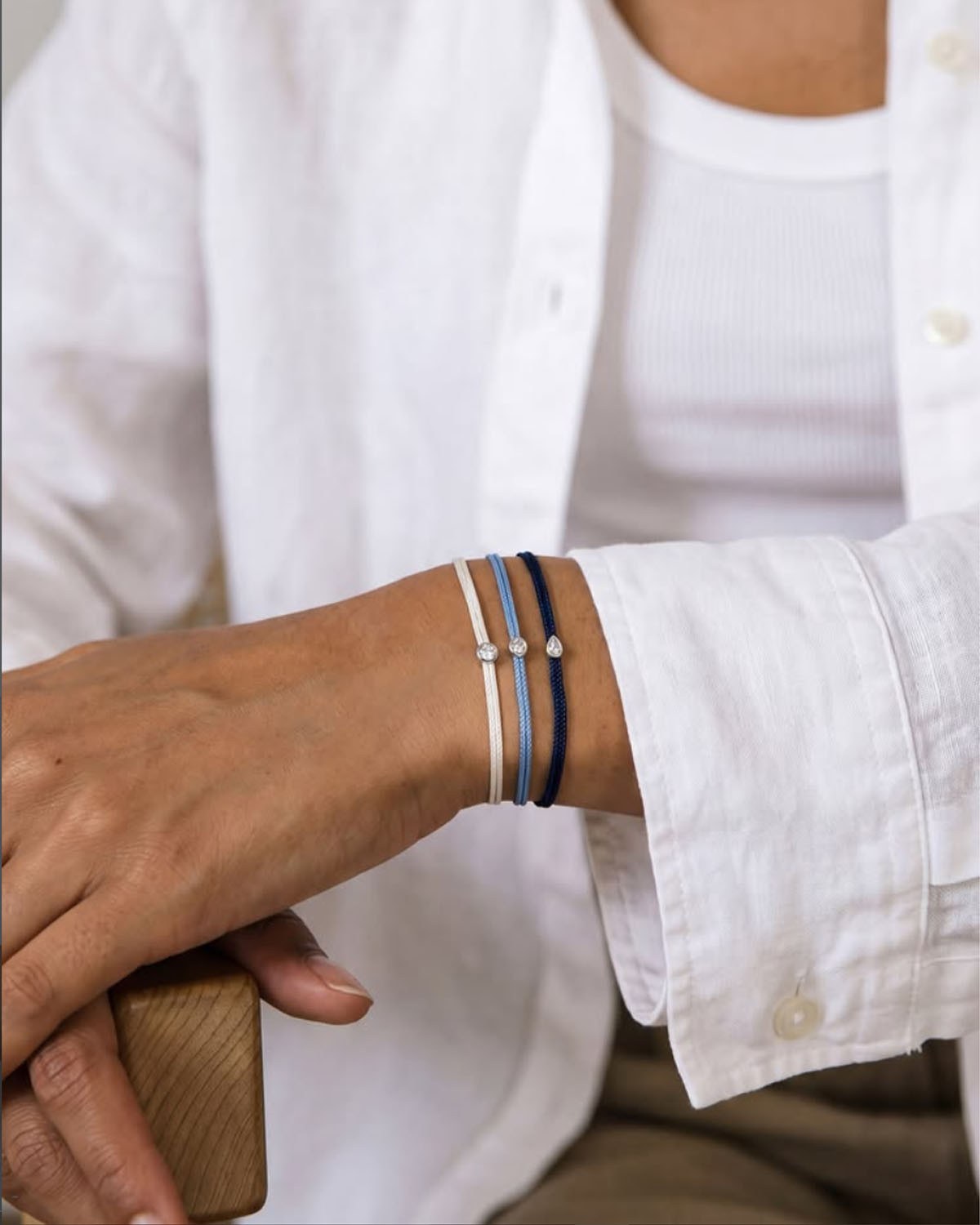 Βραχιόλι γαλάζιο με διαμάντι Lab grown 0.20ct της LOVELAB