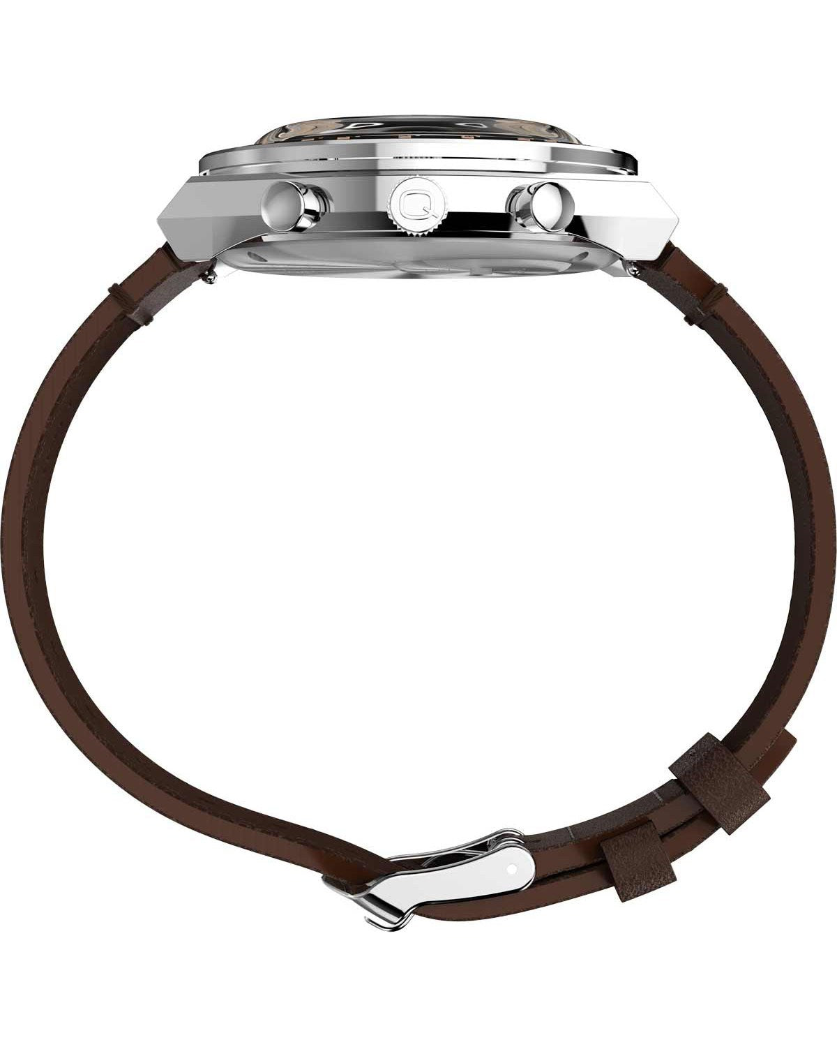 Ρολόι Q Timex Tachymeter Brown Leather Strap