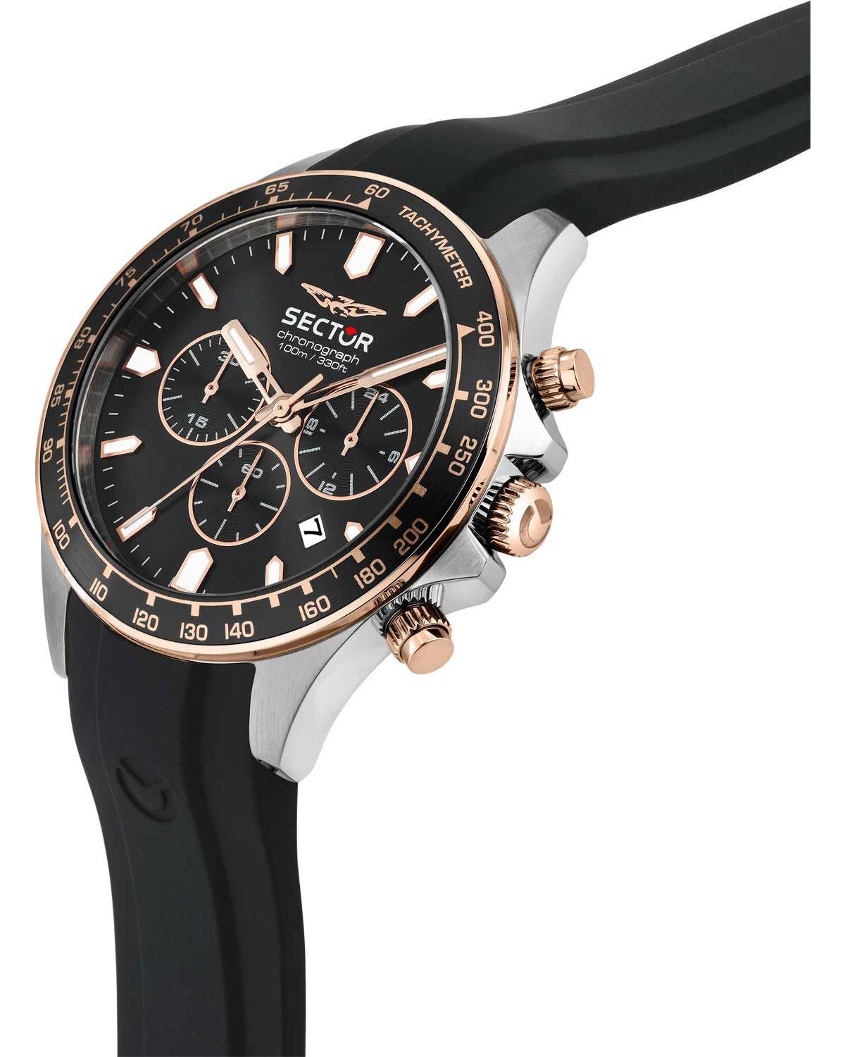 Ρολόι SECTOR 230 Chronograph Black Silicone Strap