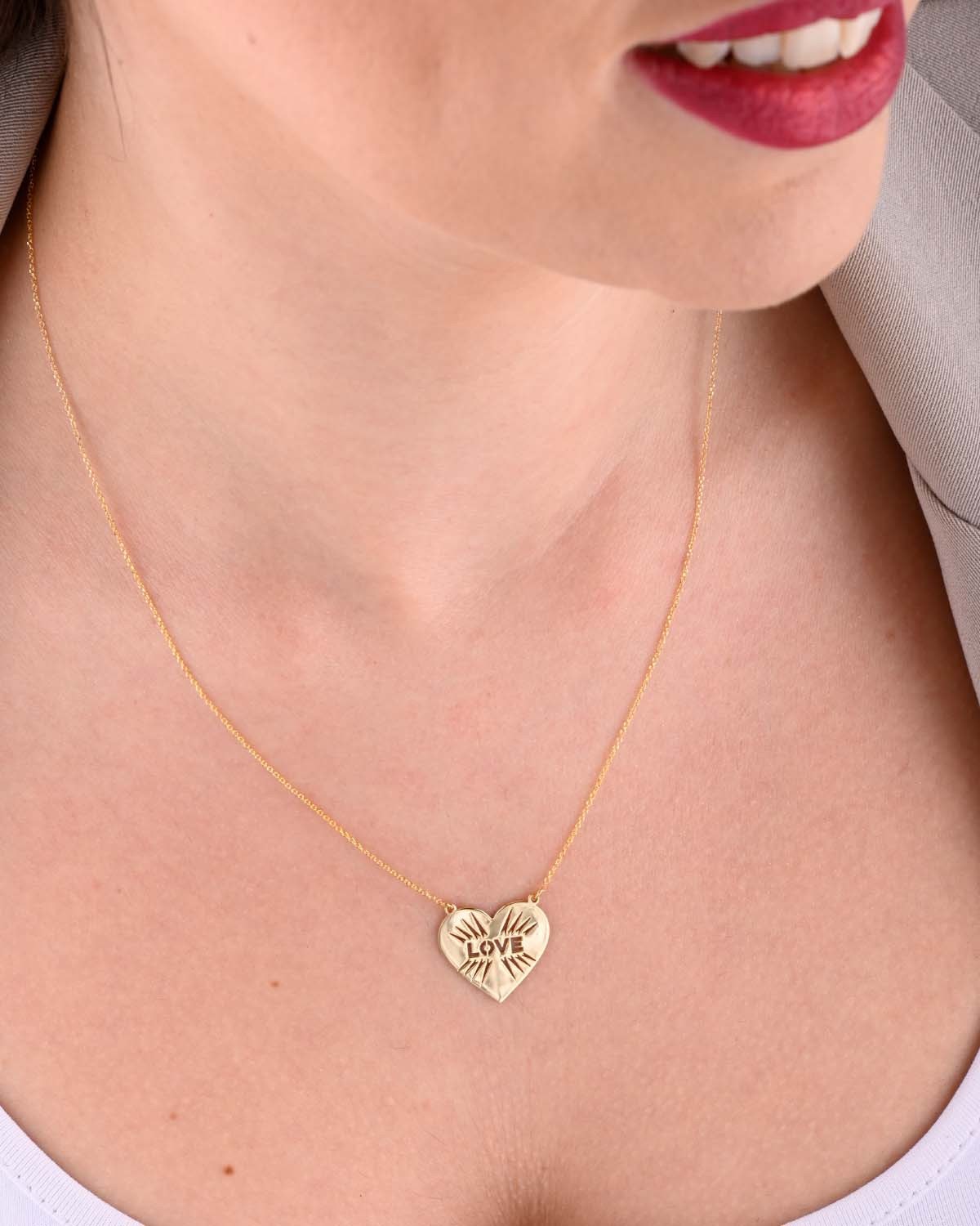 Κολιέ Love Heart από χρυσό 14Κ της σειράς FOREVER I SEE LOVE της SOLEDOR