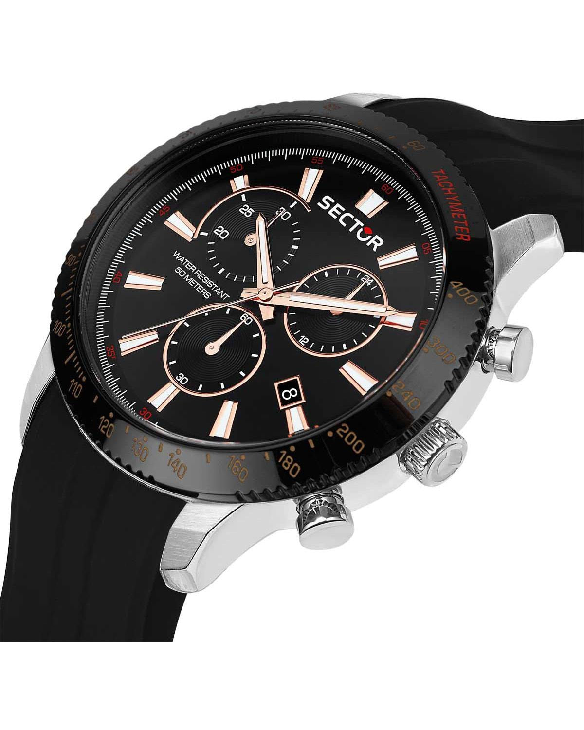 SECTOR 270 Chronograph Black Silicone Strap