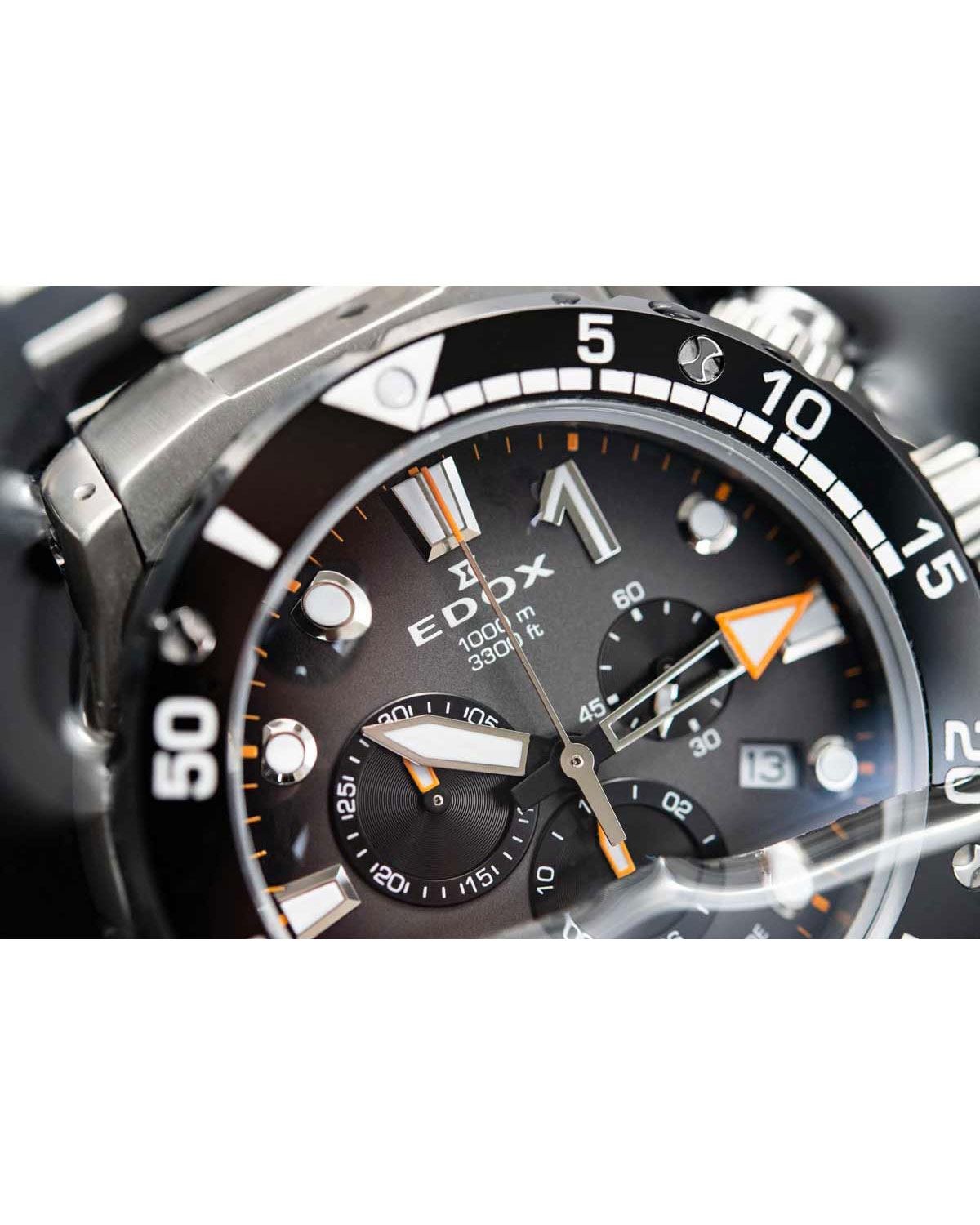 Ρολόι EDOX CO-1 Chronograph Silver Titanium Bracelet