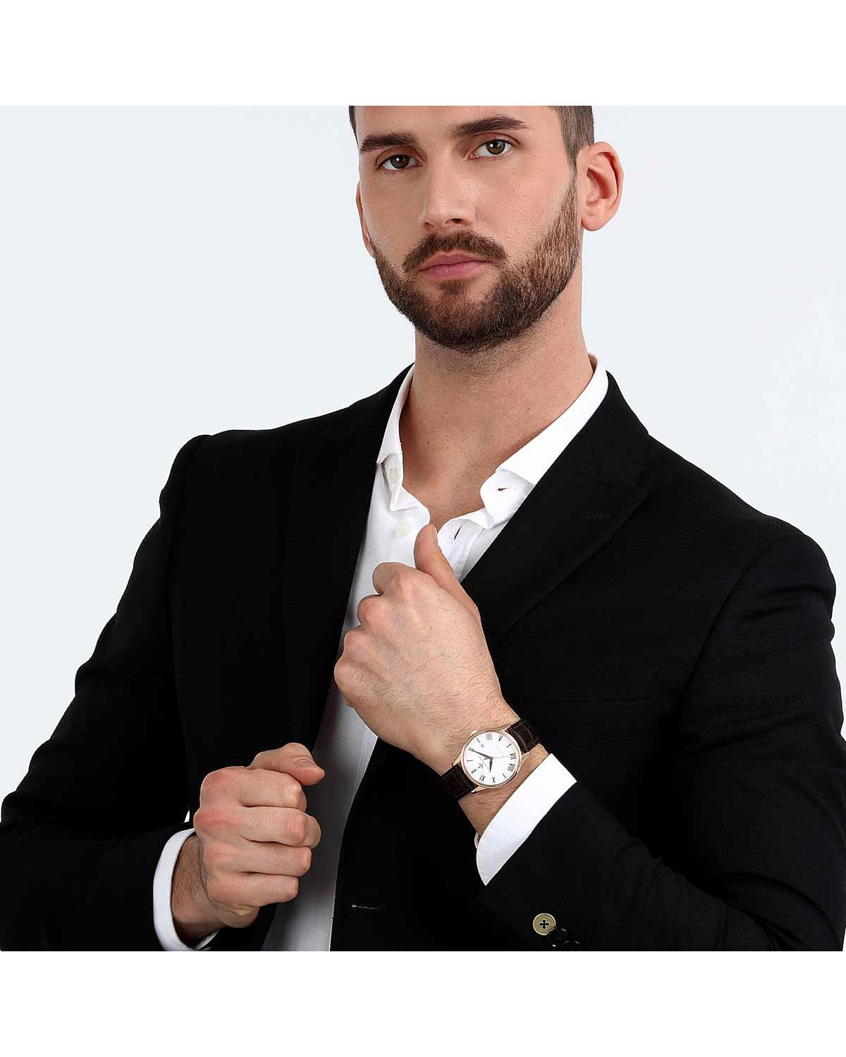LUCIEN ROCHAT Montreux Brown Leather Strap