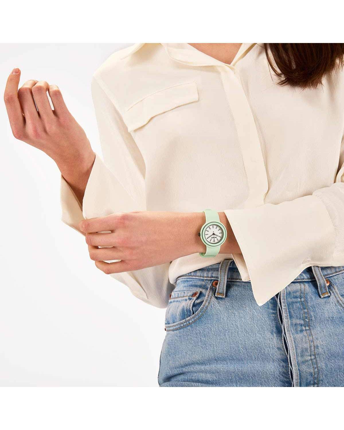 Ρολόι HIP HOP Hero.DOT Bezel Mint Green Silicone Strap
