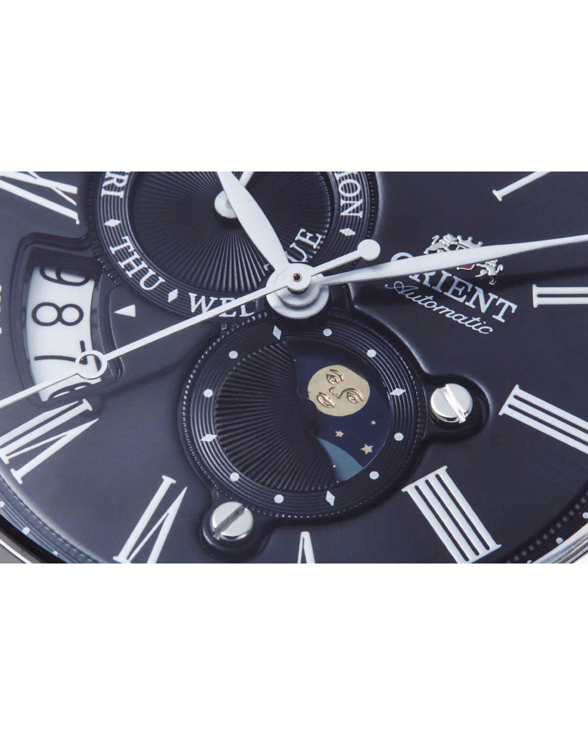 Ρολόι ORIENT Classic Sun and Moon Automatic Black Leather Strap