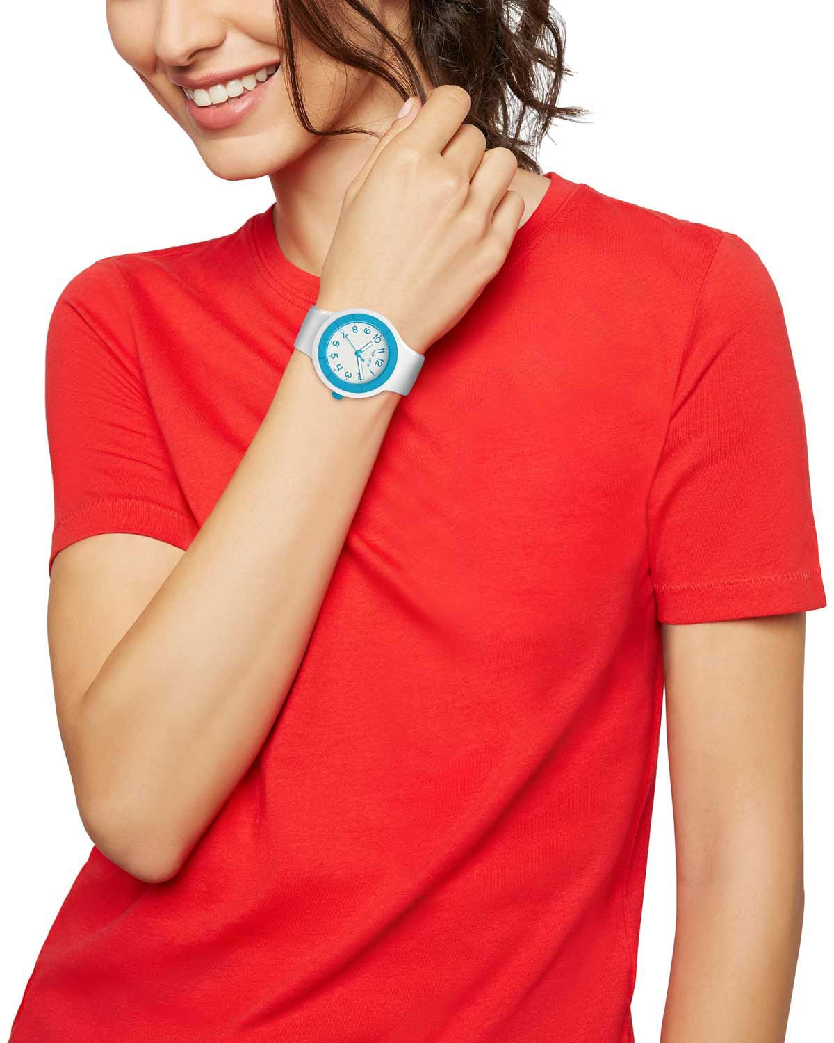 Ρολόι HIP HOP Hero.DOT Neon Blue White Silicone Strap