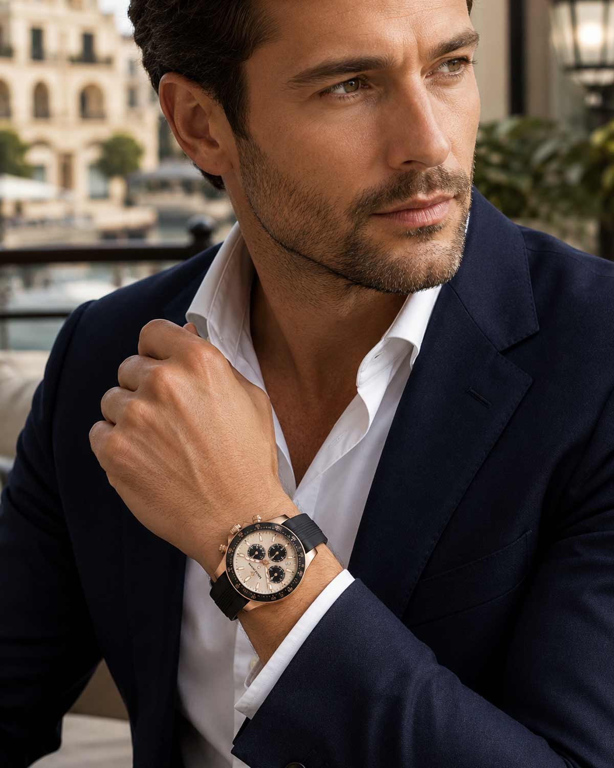 Ρολόι LUCIEN ROCHAT Leman Chronograph Black Silicone Strap