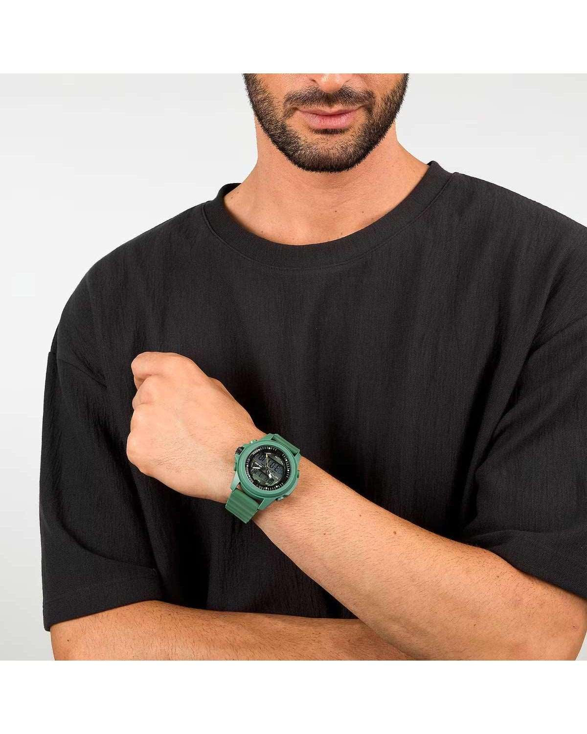 Ρολόι SECTOR EX-48 Dual Time Chronograph Green Silicone Strap