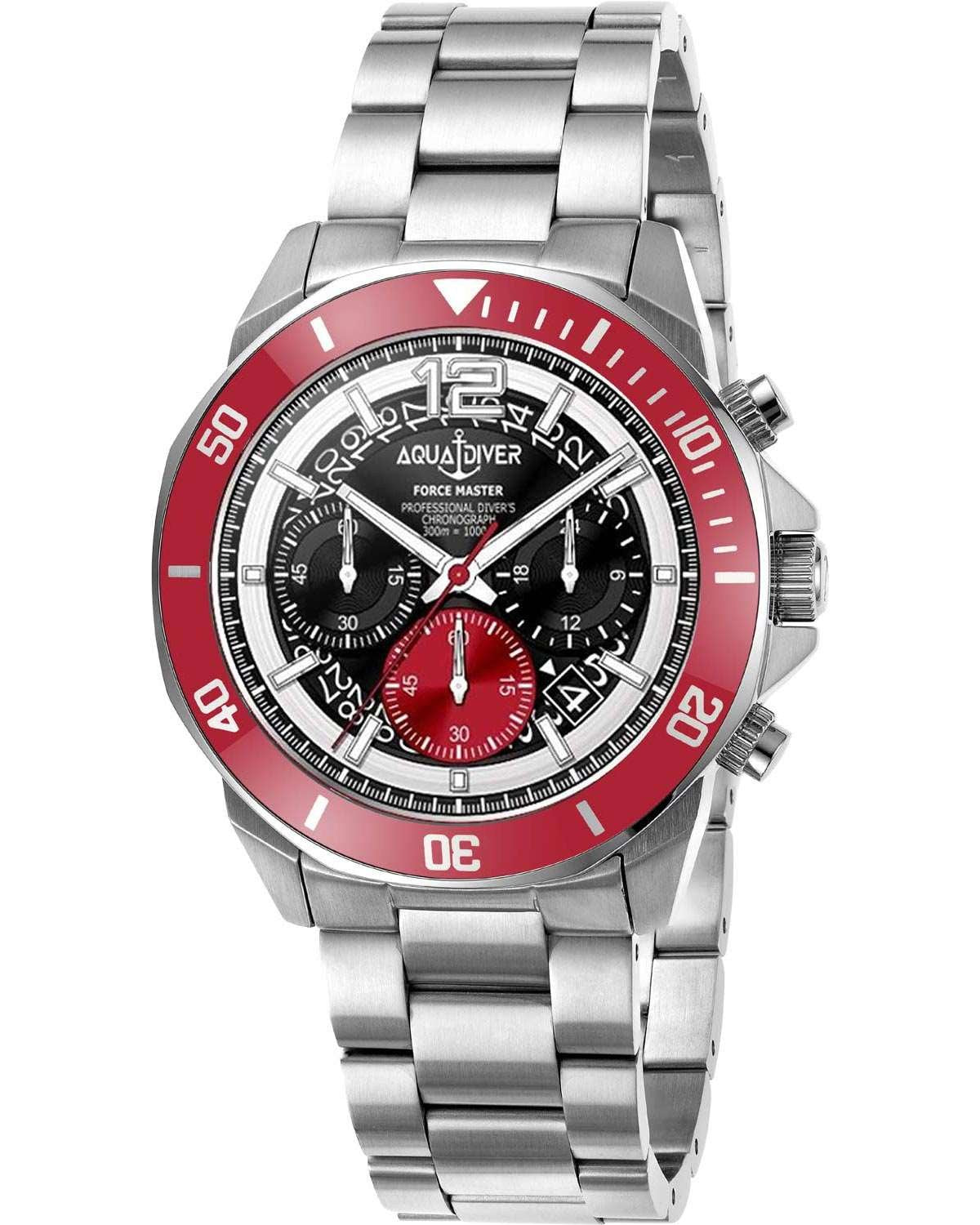Ρολόι AQUADIVER Force Master Chronograph Silver Stainless Steel Bracelet