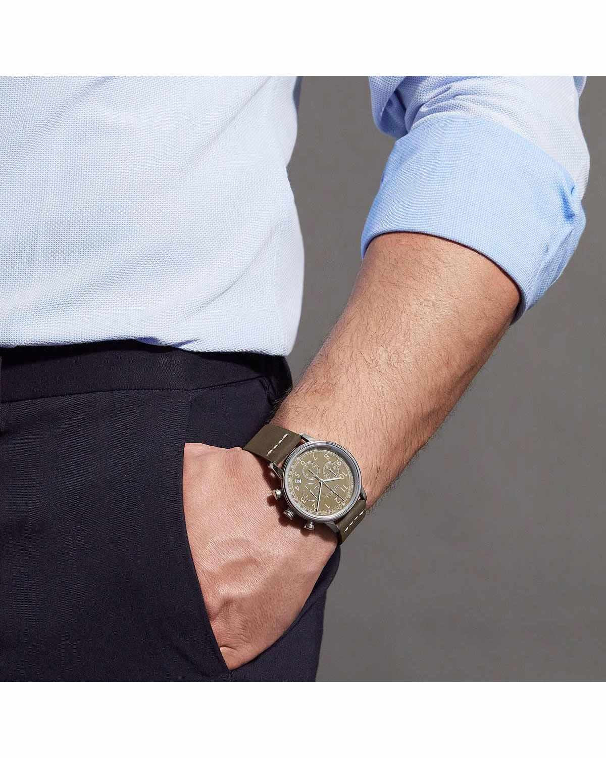 Ρολόι BREIL Outrider Chronograph Khaki Leather Strap