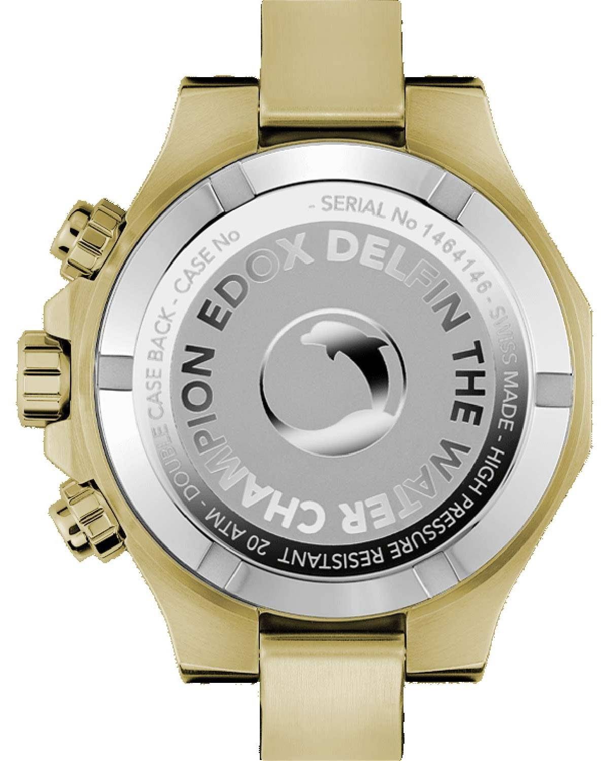 Ρολόι EDOX Delfin The Original Chronograph Gold Stainless Steel Bracelet