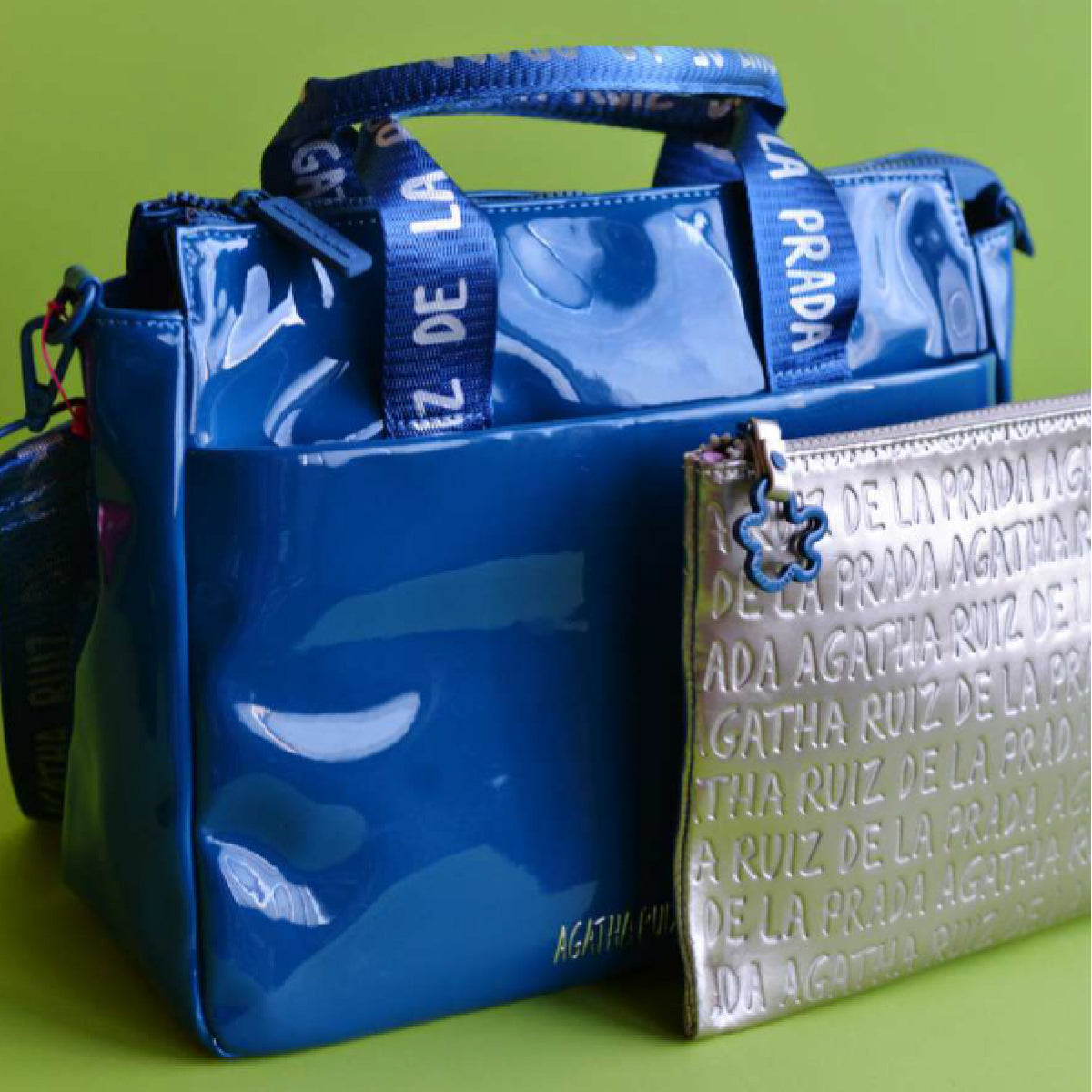 Agatha Ruiz De La Prada Blue Patent Leather Baguette