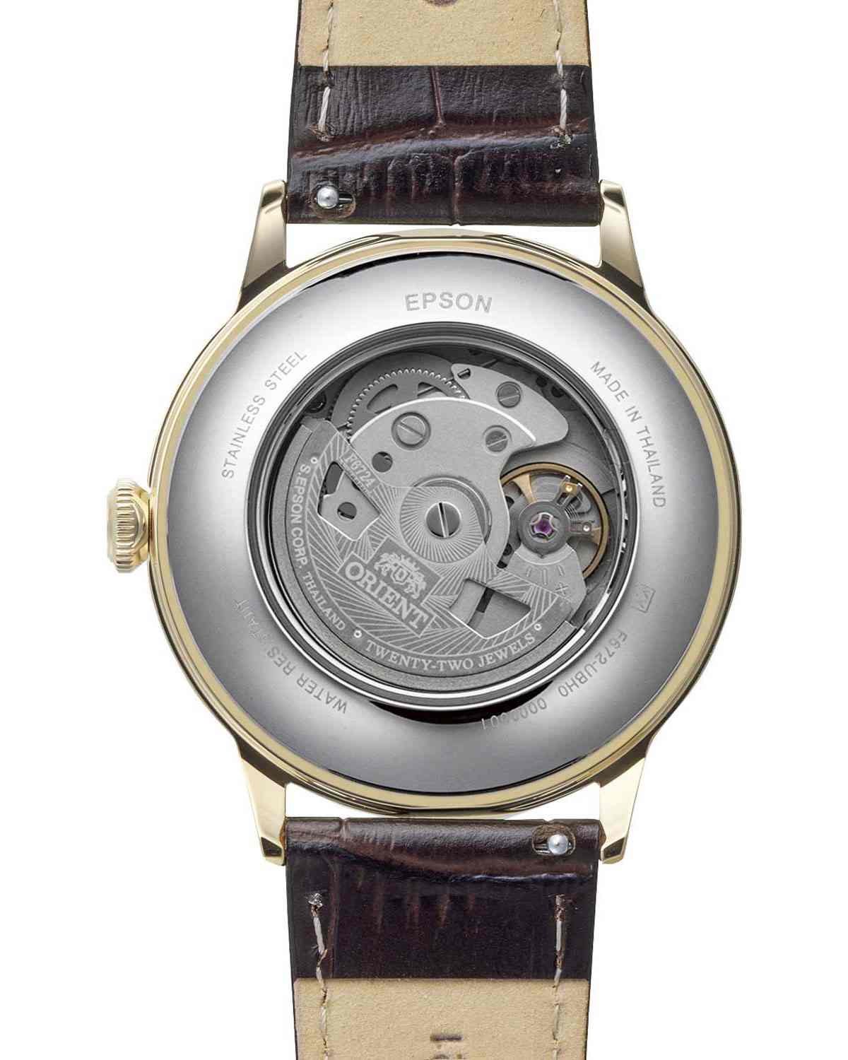 Ανδρικό ρολόι ORIENT Classic Bambino αυτόματο με καφέ δερμάτινο λουράκι