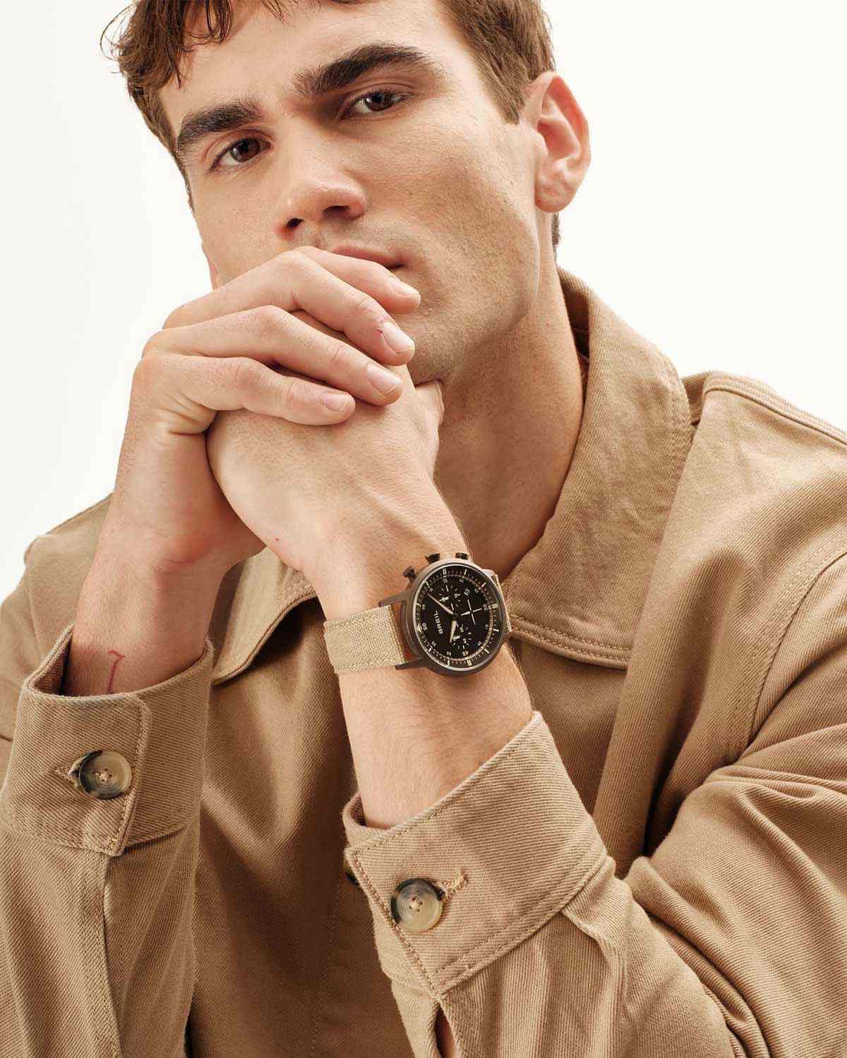 Ρολόι BREIL Six.3.Nine Chronograph Brown Combined Materials Strap