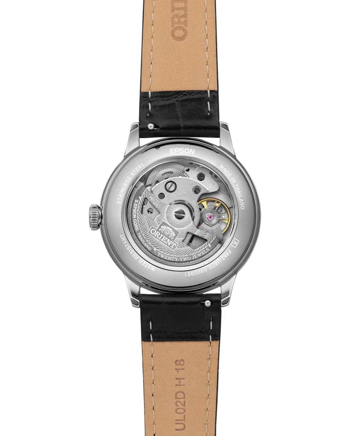Ρολόι ORIENT Bambino αυτόματο με μαύρο δερμάτινο λουράκι