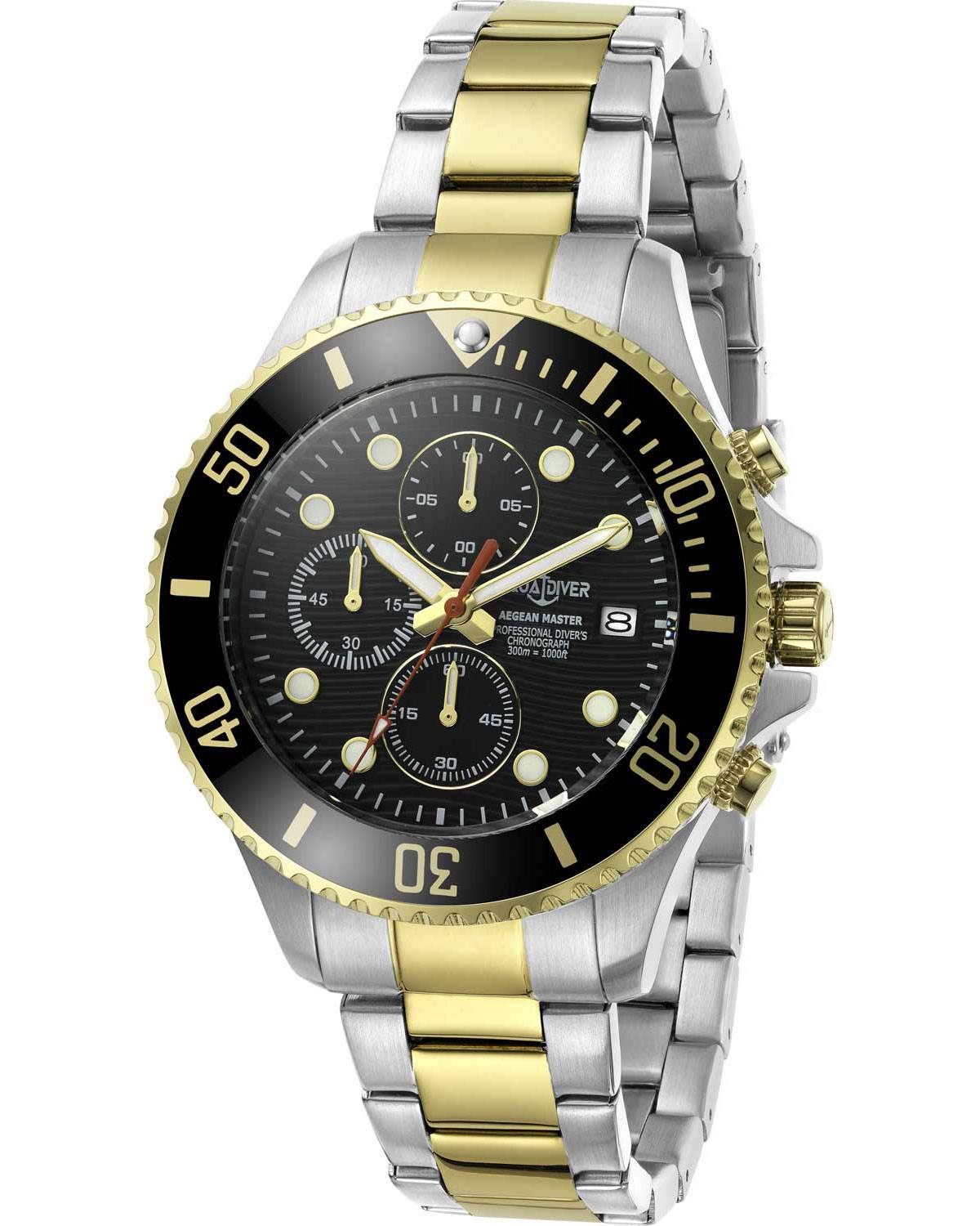 Ρολόι AQUADIVER Aegean Master Chronograph Two Tone Stainless Steel Bracelet