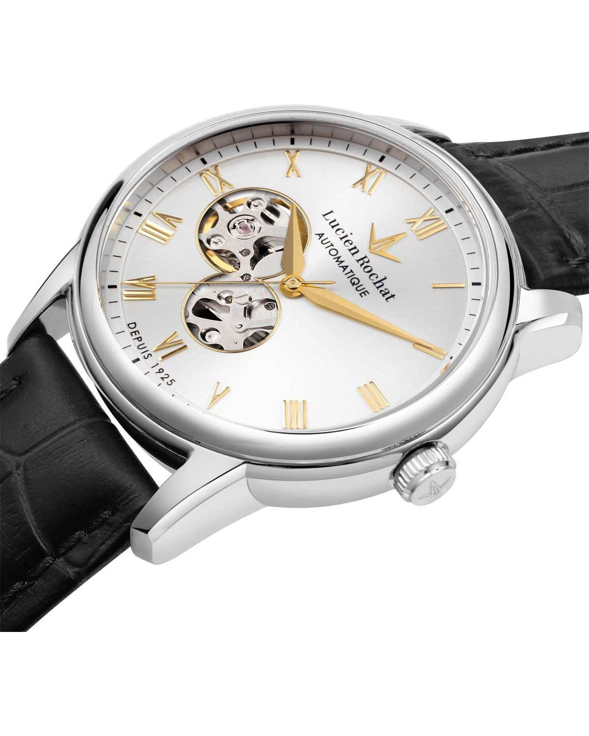 Ρολόι LUCIEN ROCHAT Iconic Automatic Black Leather Strap