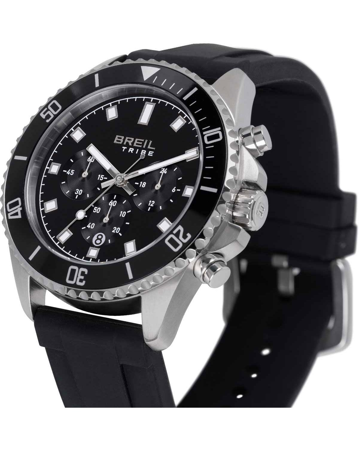 Ρολόι BREIL Tribe Stand Guard Chronograph Black Silicone Strap