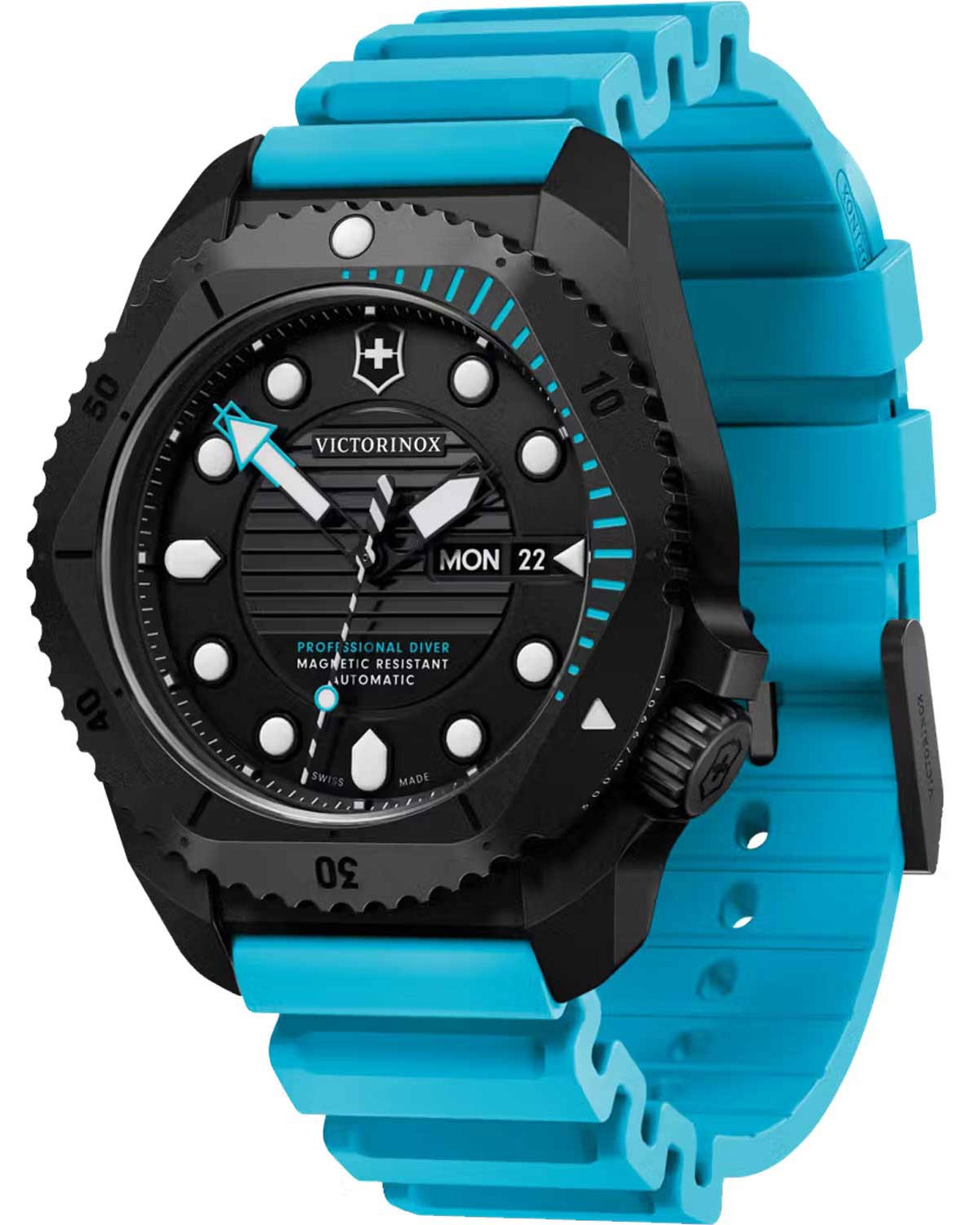 Ρολόι VICTORINOX Dive Pro Automatic Light Blue Rubber Strap
