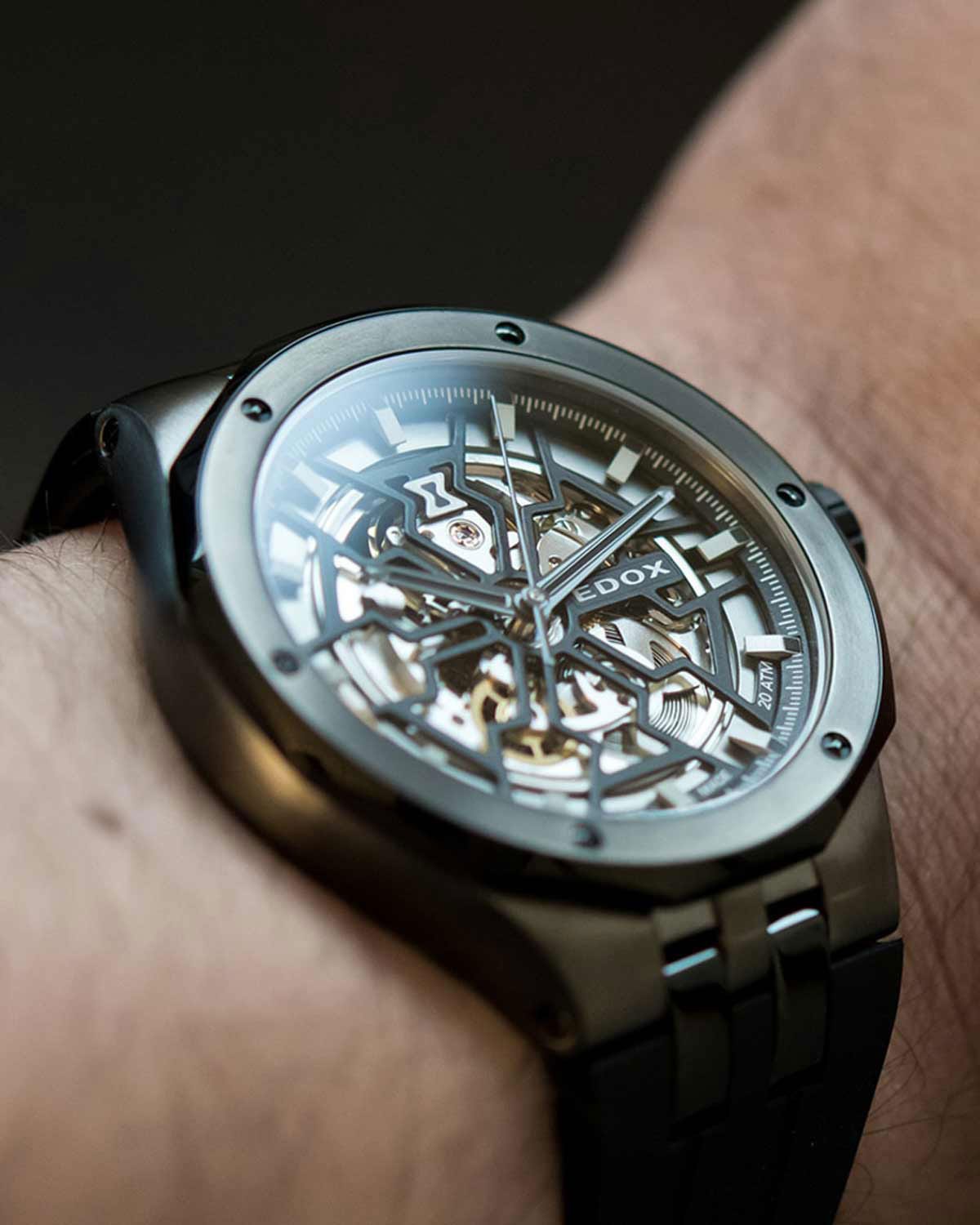 Ρολόι EDOX Delfin Mecano Automatic Black Rubber Strap