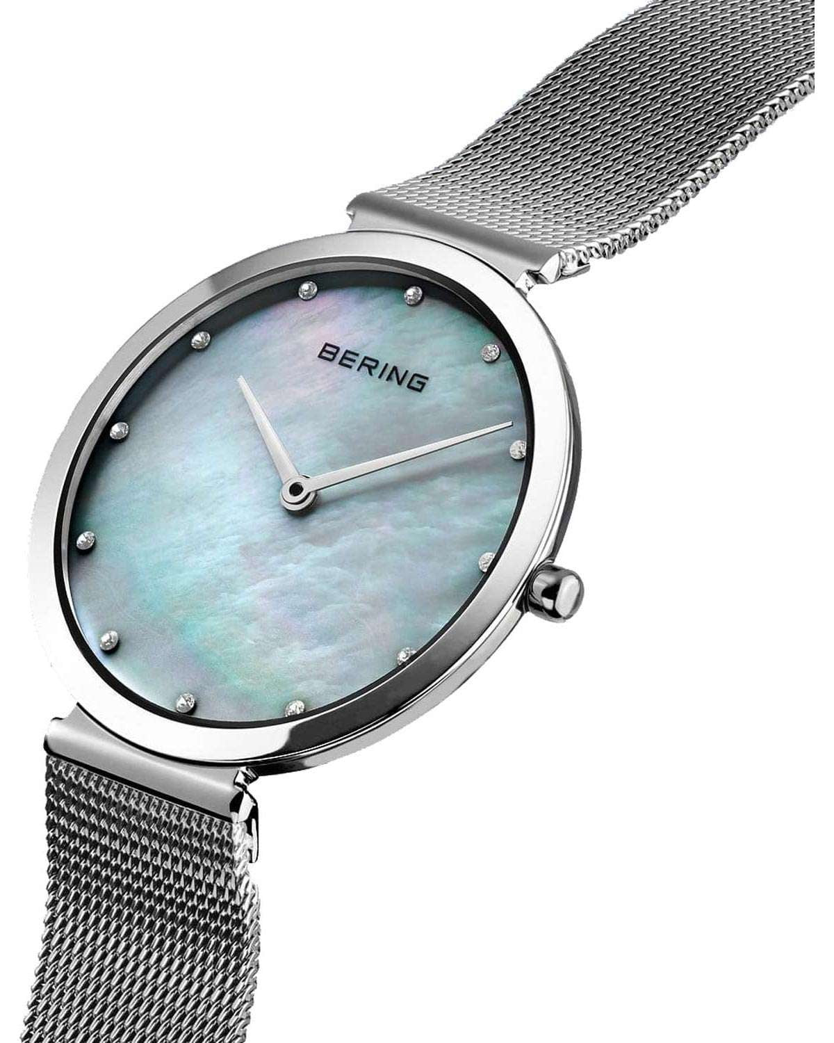 Γυναικείο ρολόι BERING Classic με ασημί μπρασελέ και κρύσταλλα
