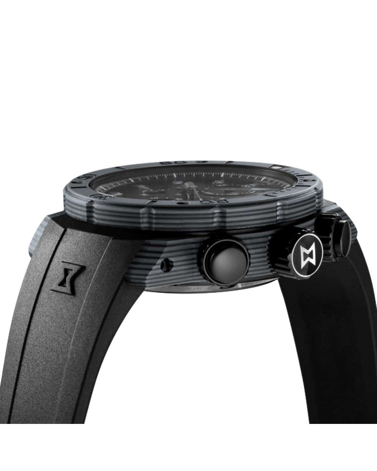 Ρολόι EDOX CO-1 Carbon Automatic Chronograph Black Rubber Strap