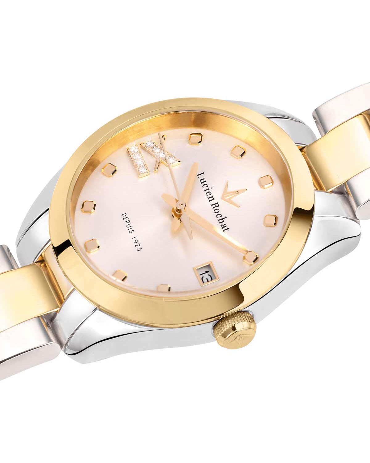 Ρολόι LUCIEN ROCHAT Madame Diamonds Two Tone Stainless Steel Bracelet