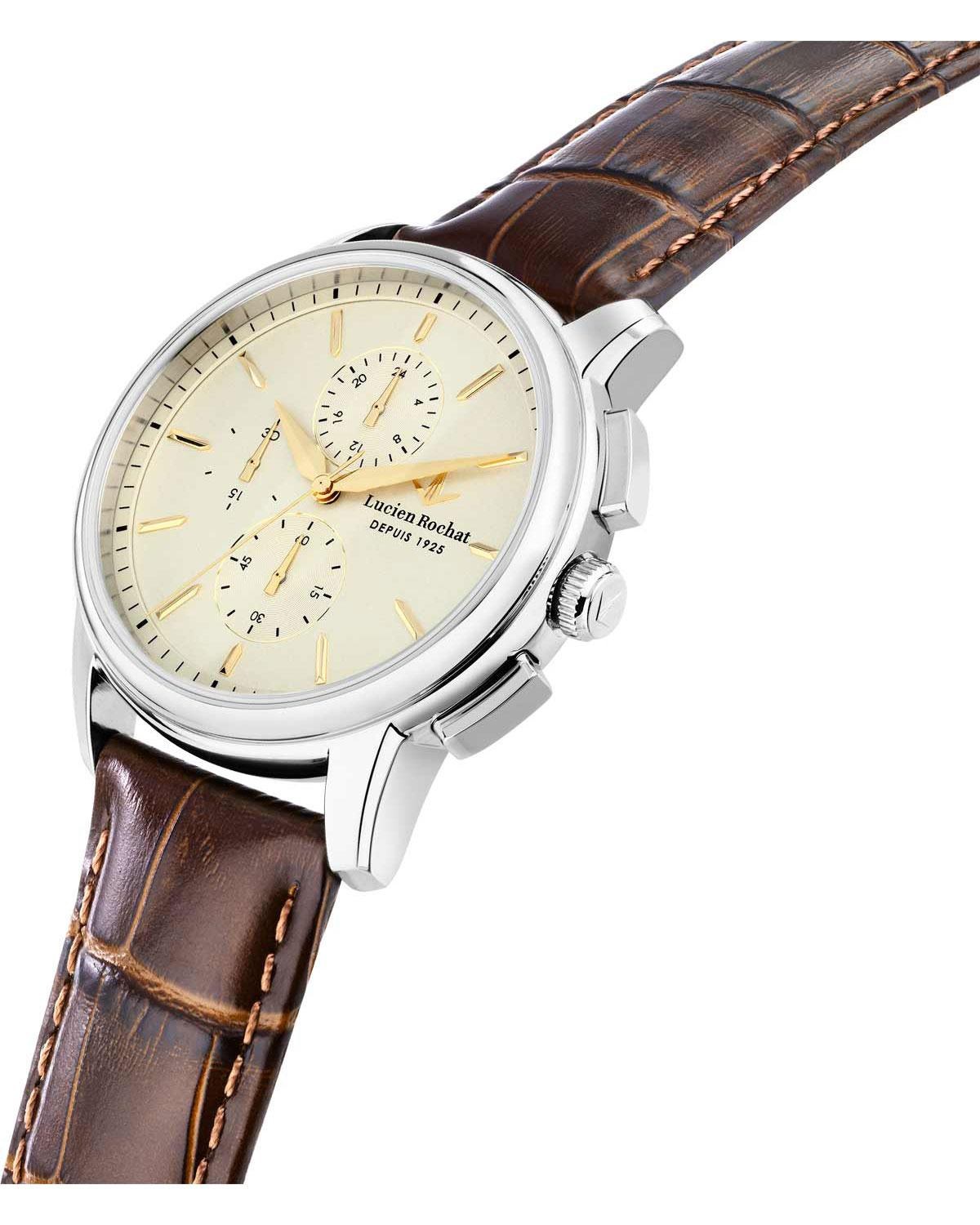 Ρολόι LUCIEN ROCHAT Iconic Chronograph Brown Leather Strap