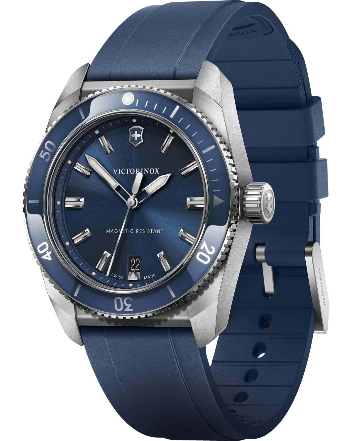 Ανδρικό ρολόι VICTORINOX Maverick με μπλε λουράκι από καουτσούκ