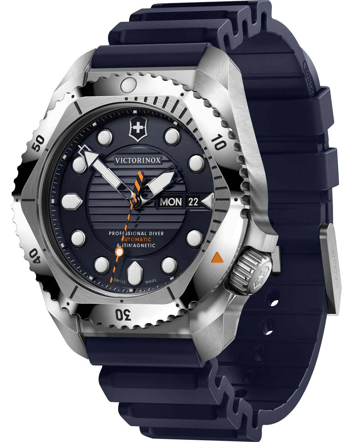 Ανδρικό ρολόι VICTORINOX Dive Pro αυτόματο με μπλε λουράκι από καουτσούκ
