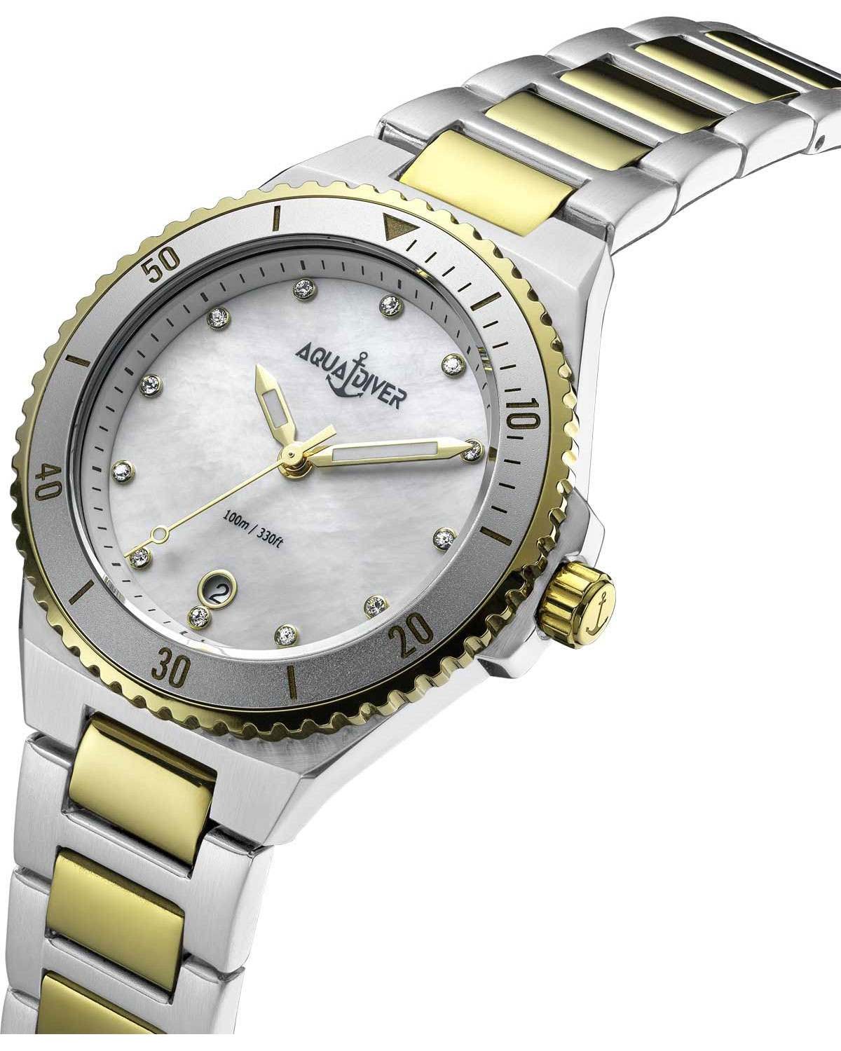 Ρολόι AQUADIVER Oceana Swarovski Two Tone Stainless Steel Bracelet