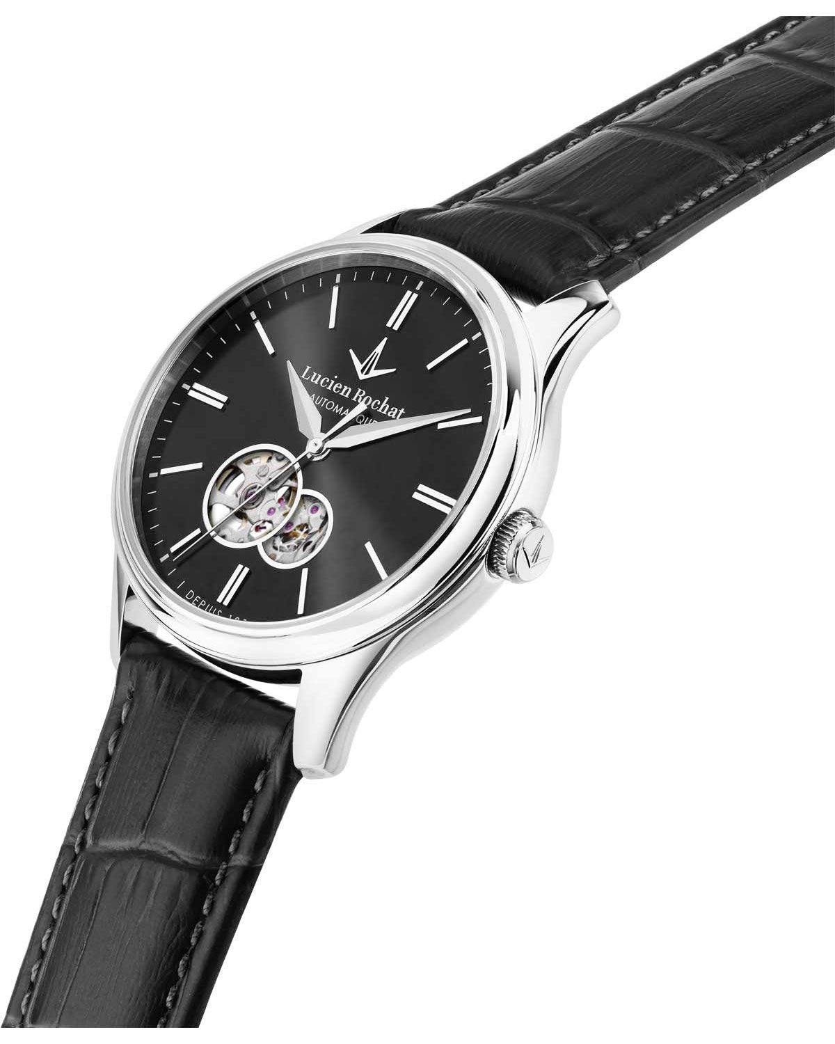 Ρολόι LUCIEN ROCHAT Montreux Automatic Black Leather Strap