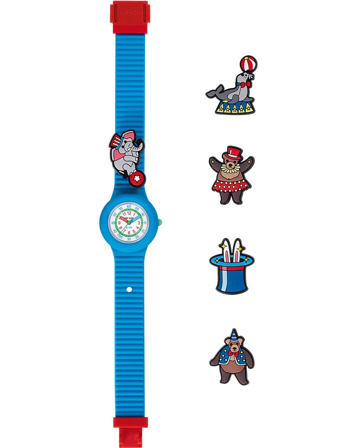 Παιδικό ρολόι HIP HOP PinTastic! Funny Circus Blue Silicone Strap